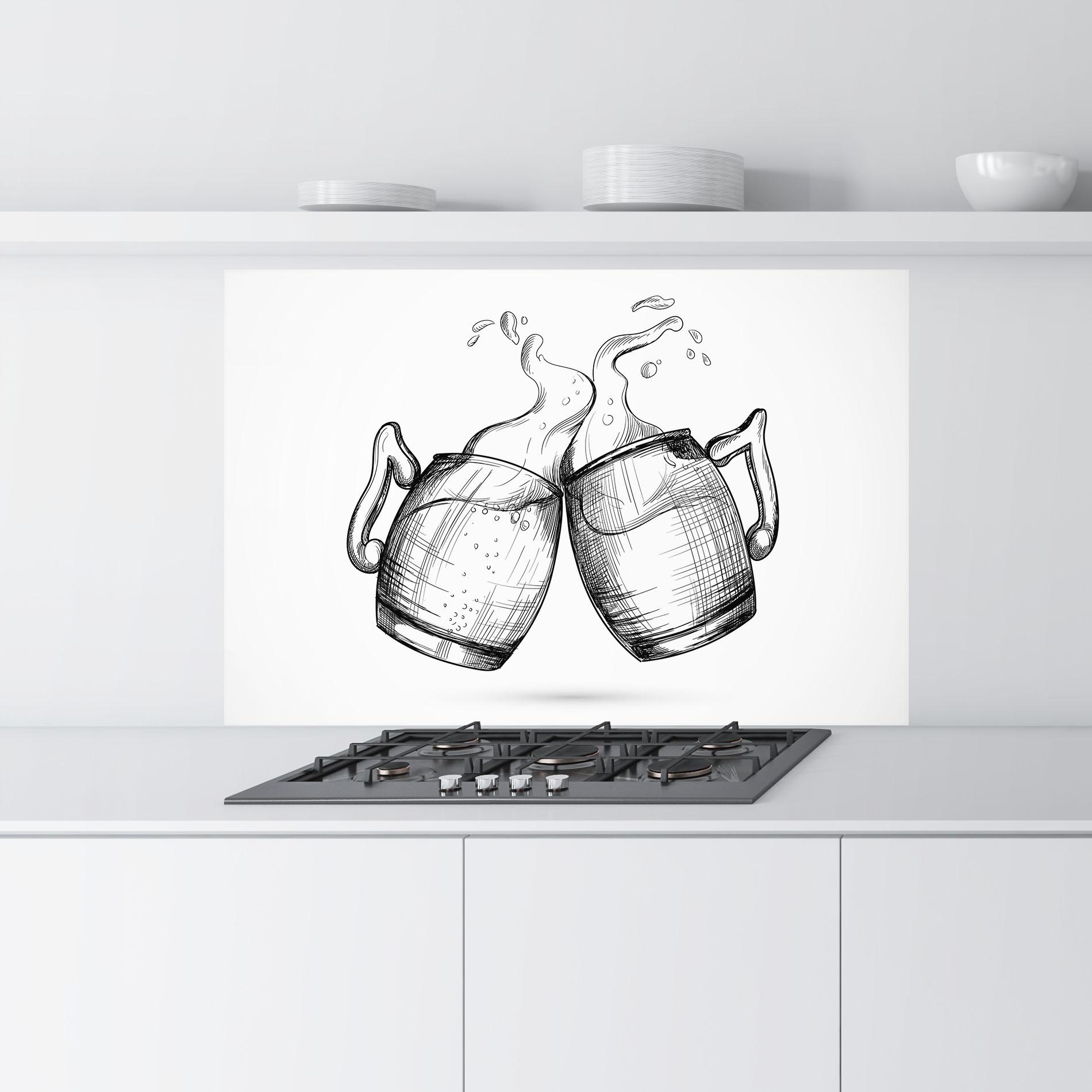 Konyhai üveg hátfal Beer Clash mockup 9