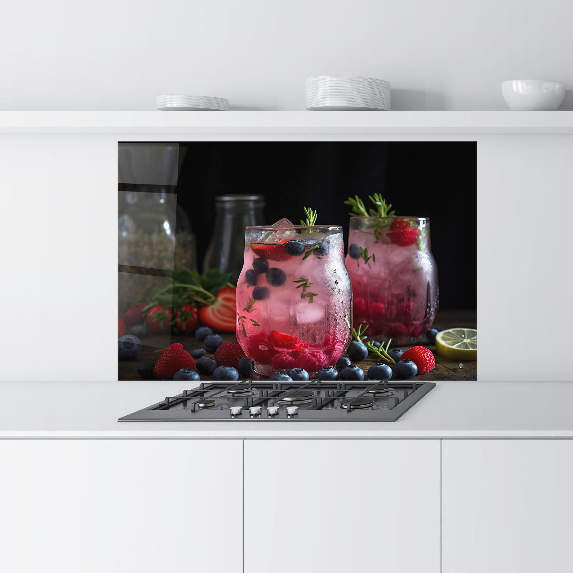 Konyhai üveg hátfal Berry Ice Drink mockup 9