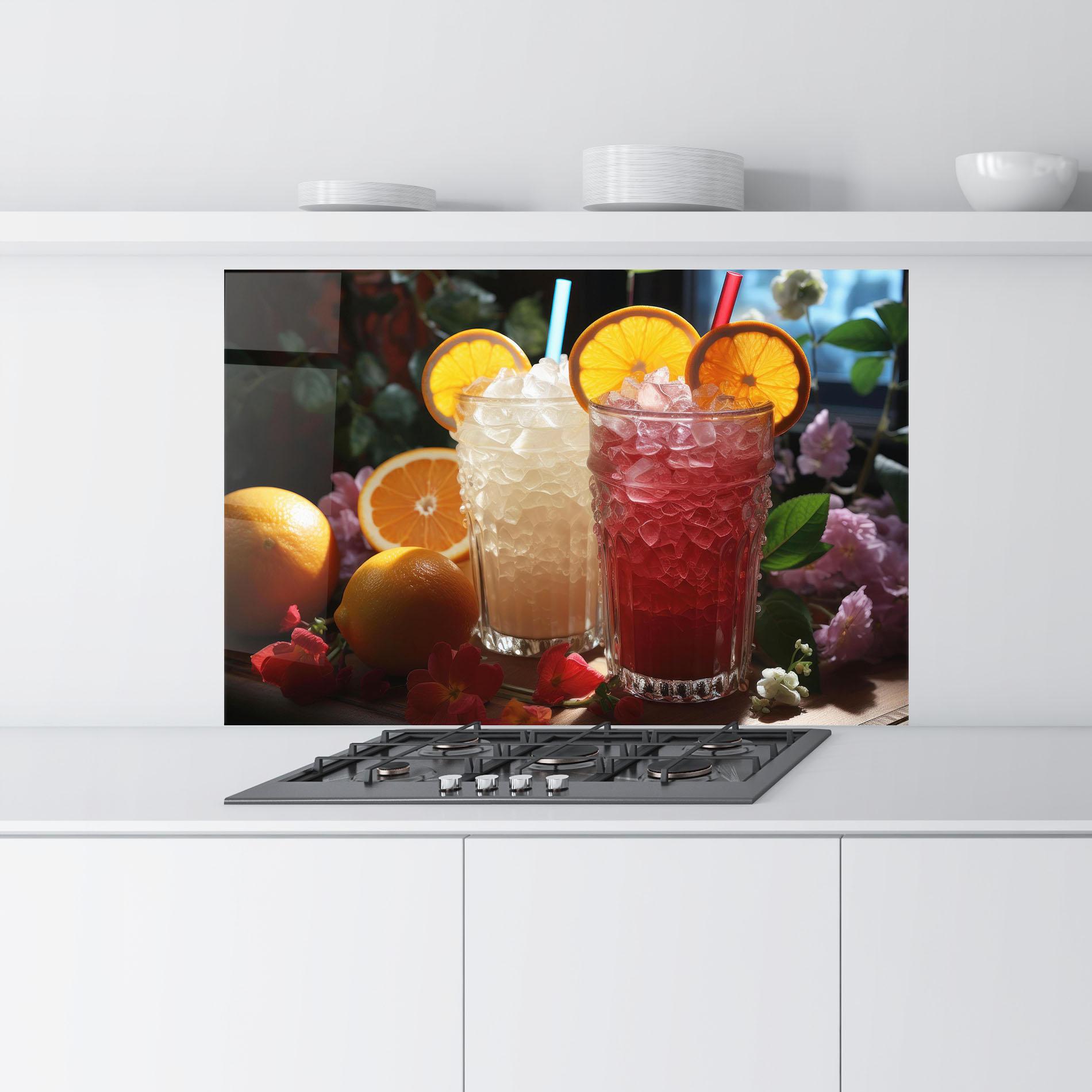 Konyhai üveg hátfal Citrus Smoothie Drink mockup 9