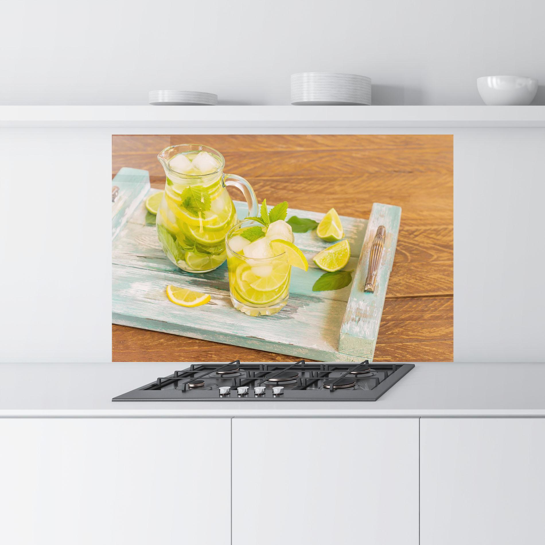 Konyhai üveg hátfal Fresh Cold Lemonade mockup 9