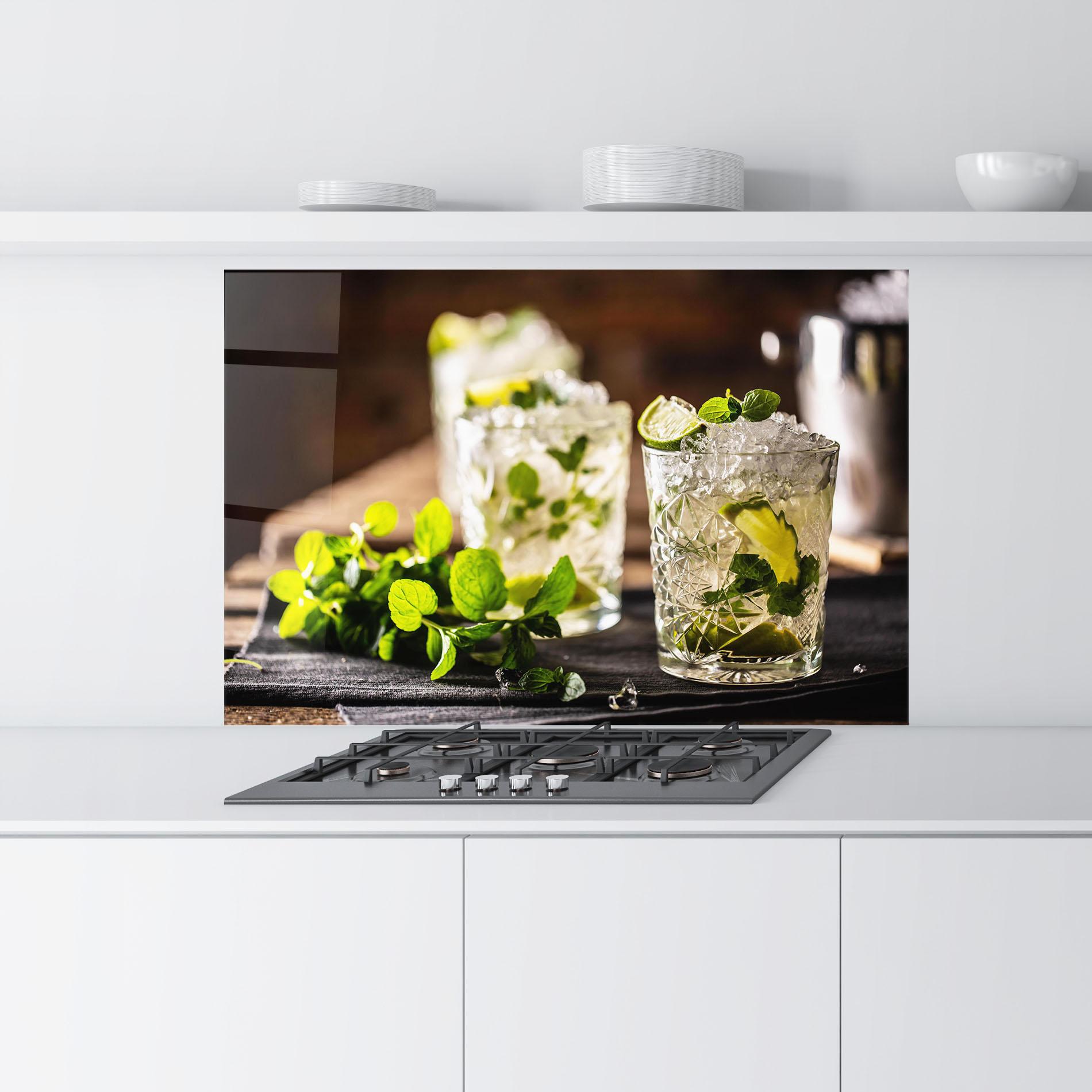 Konyhai üveg hátfal Fresh Mint Lime mockup 9