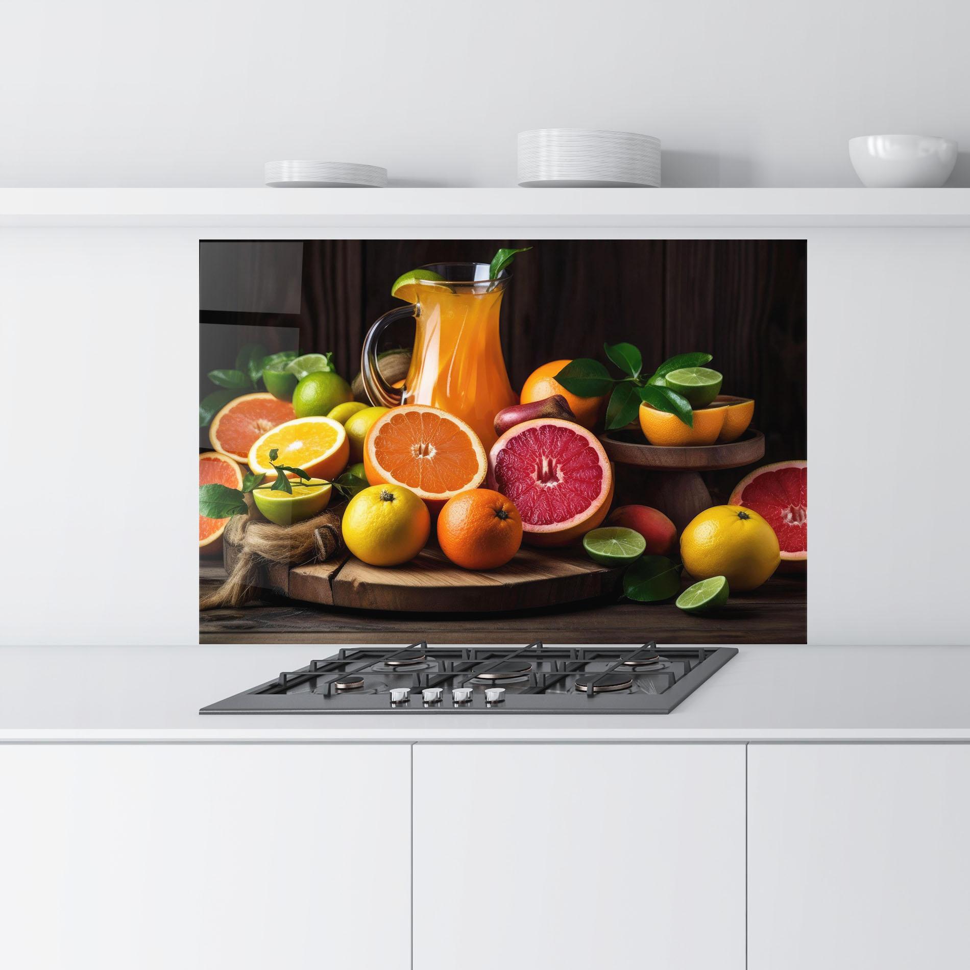 Konyhai üveg hátfal Glass Of Orange Juice mockup 9