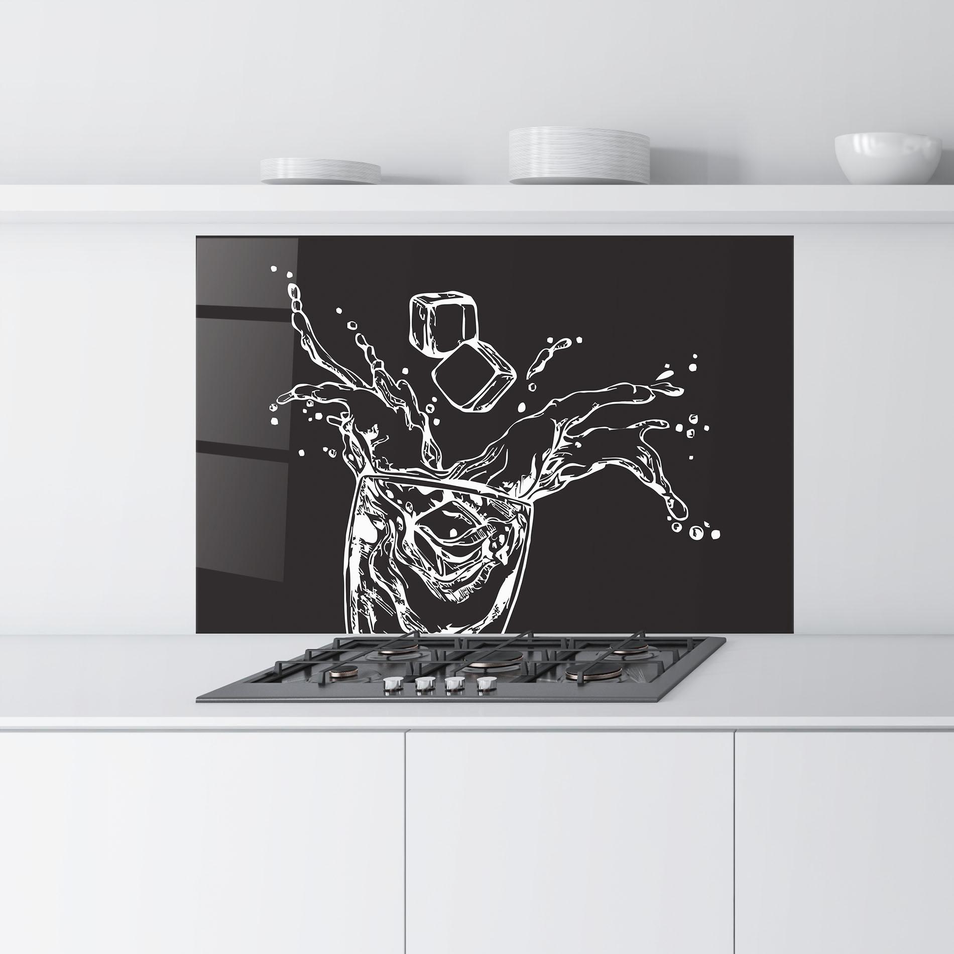 Konyhai üveg hátfal Ice Splash Drink mockup 9