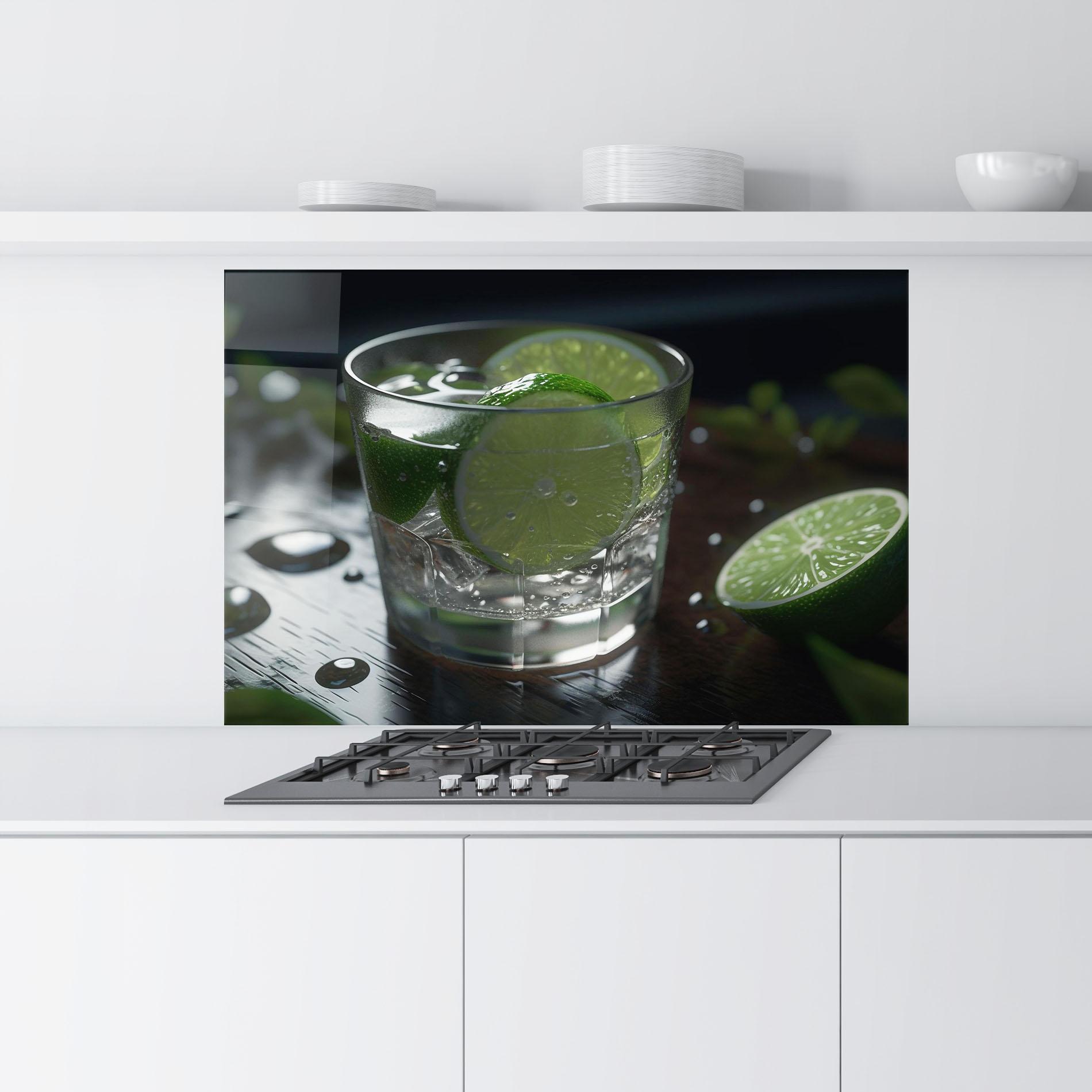 Konyhai üveg hátfal Mojito Cocktail mockup 9