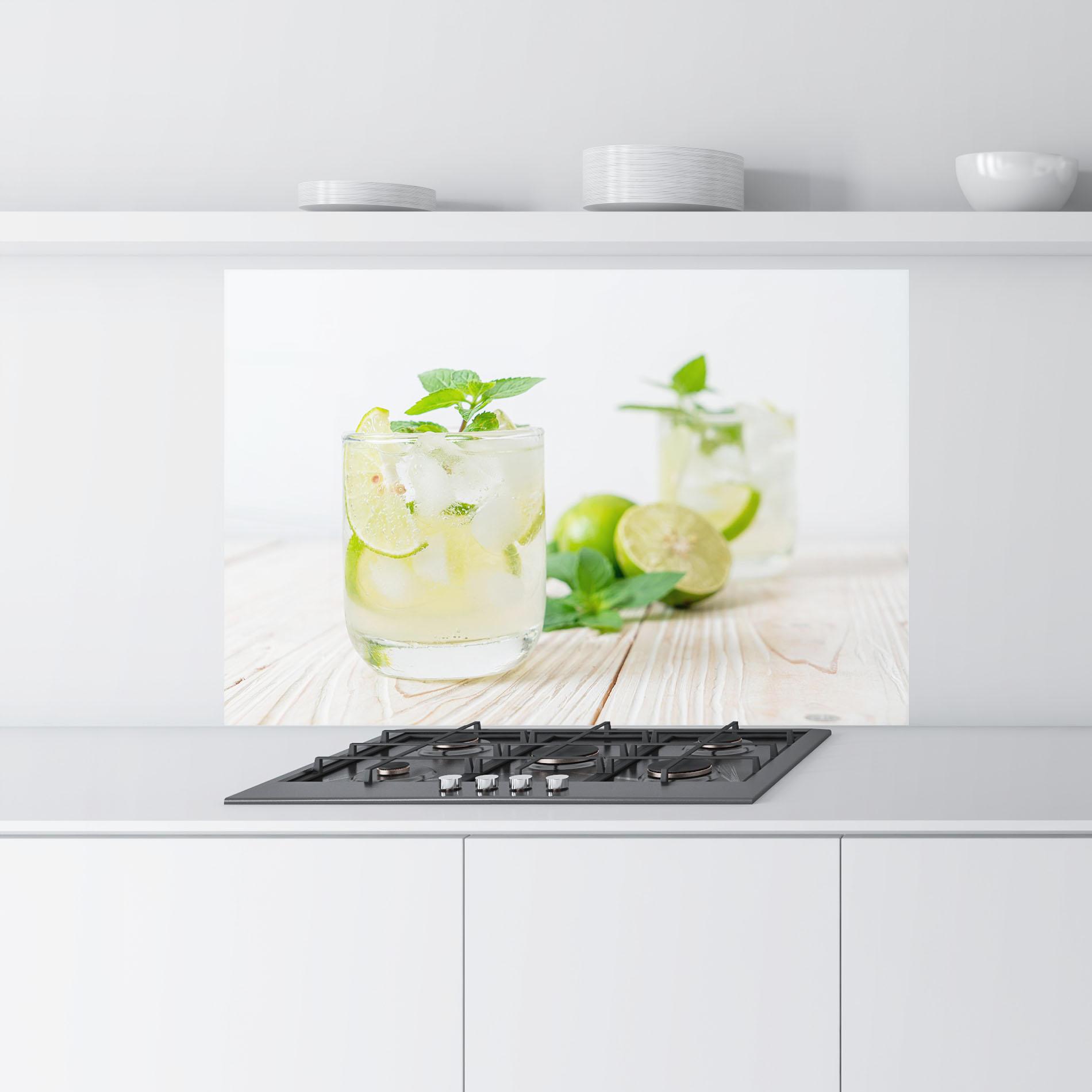 Konyhai üveg hátfal Soda Mint Drink mockup 9