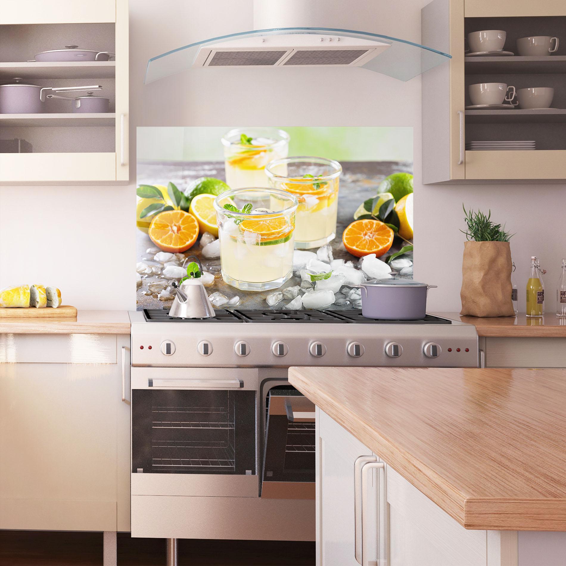 Konyhai üveg hátfal Citrus Fruit Lemonade mockup 1