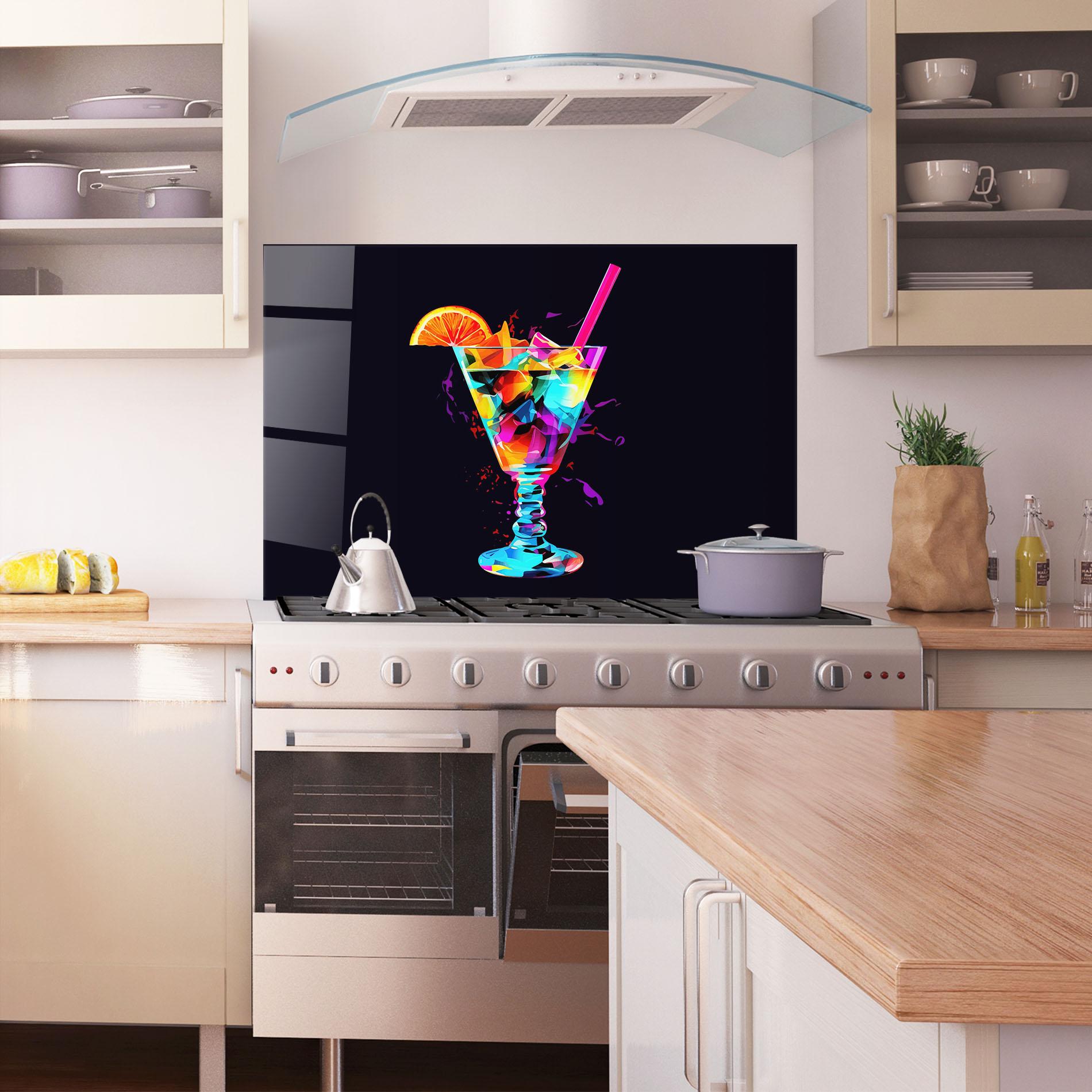 Konyhai üveg hátfal Colorful Cocktail mockup 1