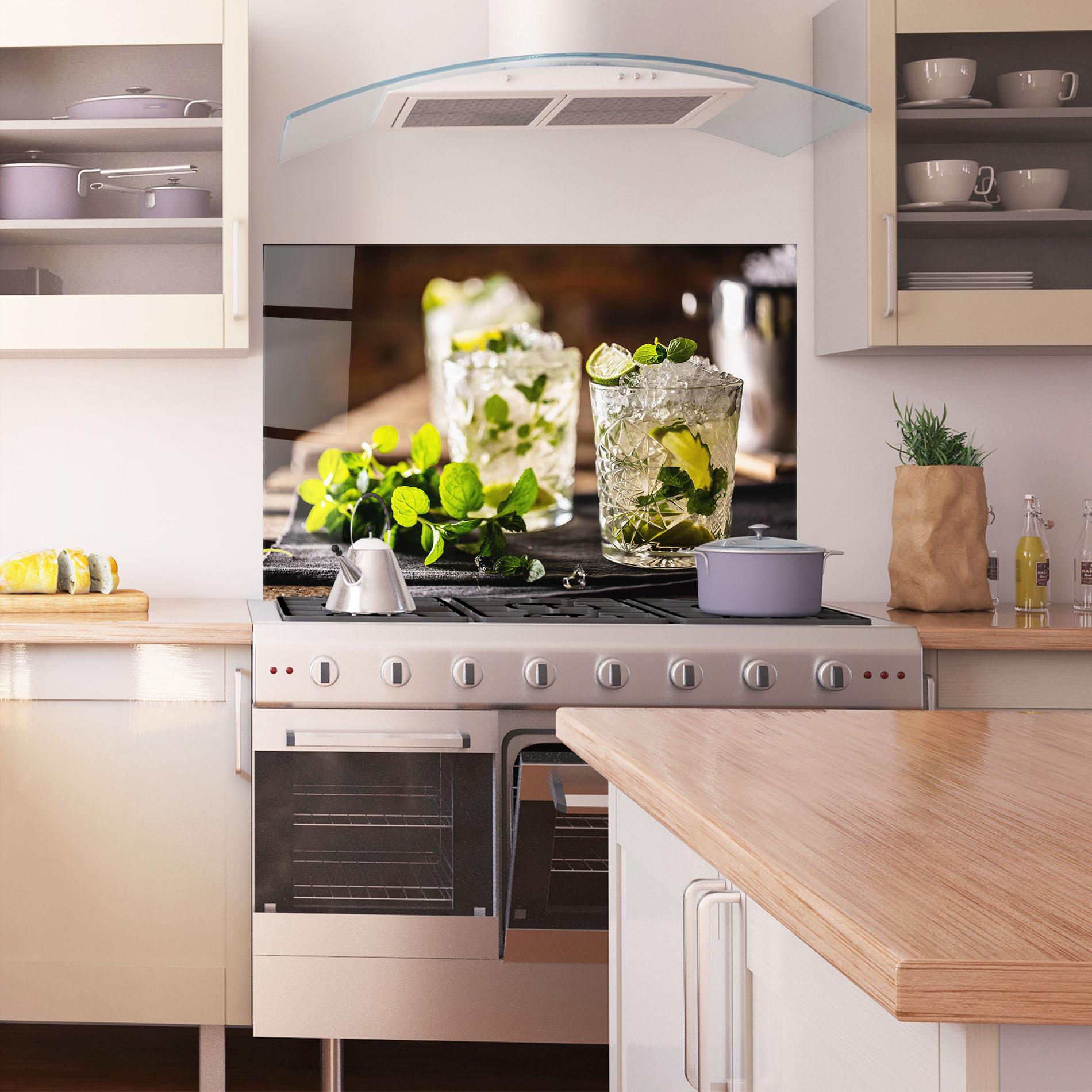 Konyhai üveg hátfal Fresh Mint Lime mockup 1