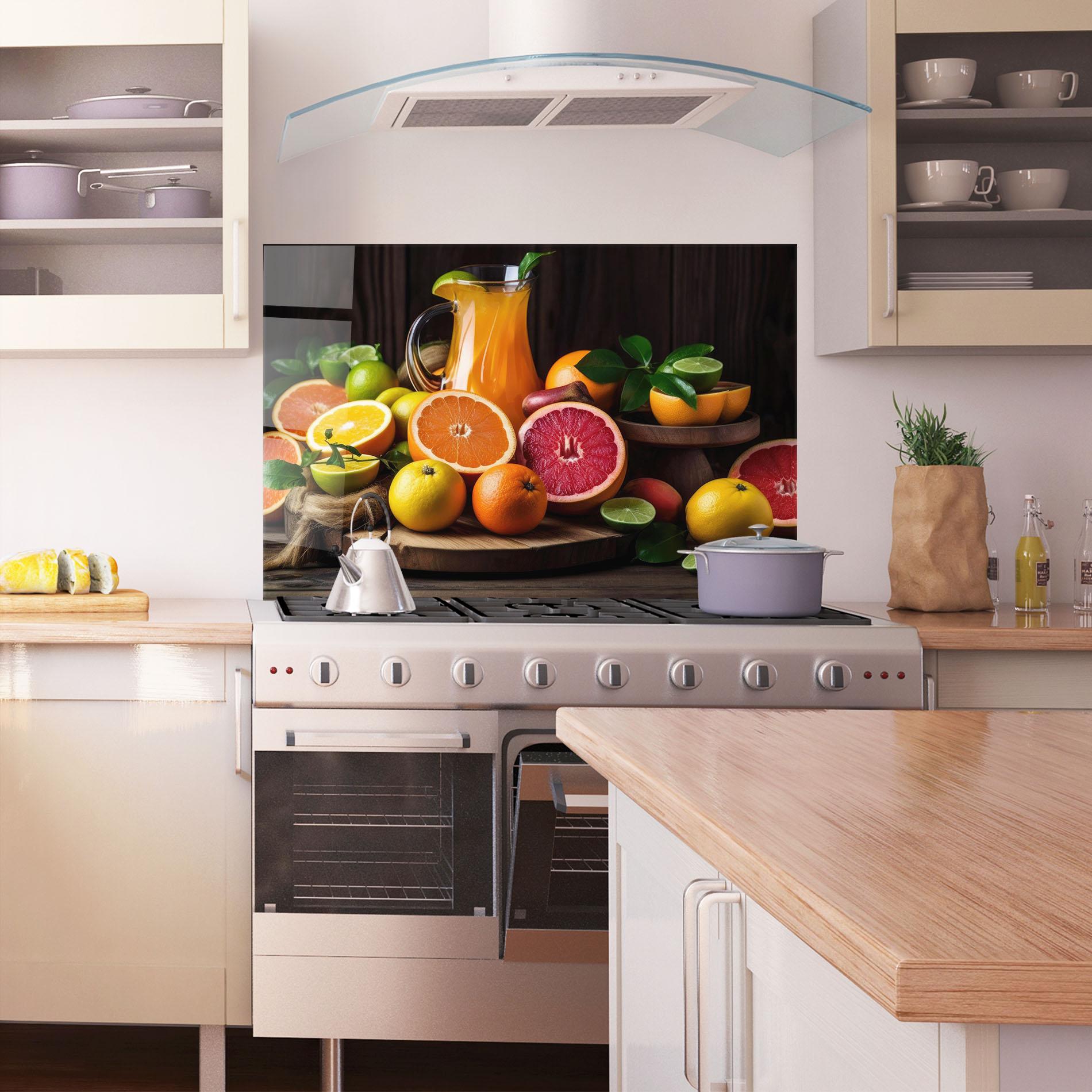 Konyhai üveg hátfal Glass Of Orange Juice mockup 1