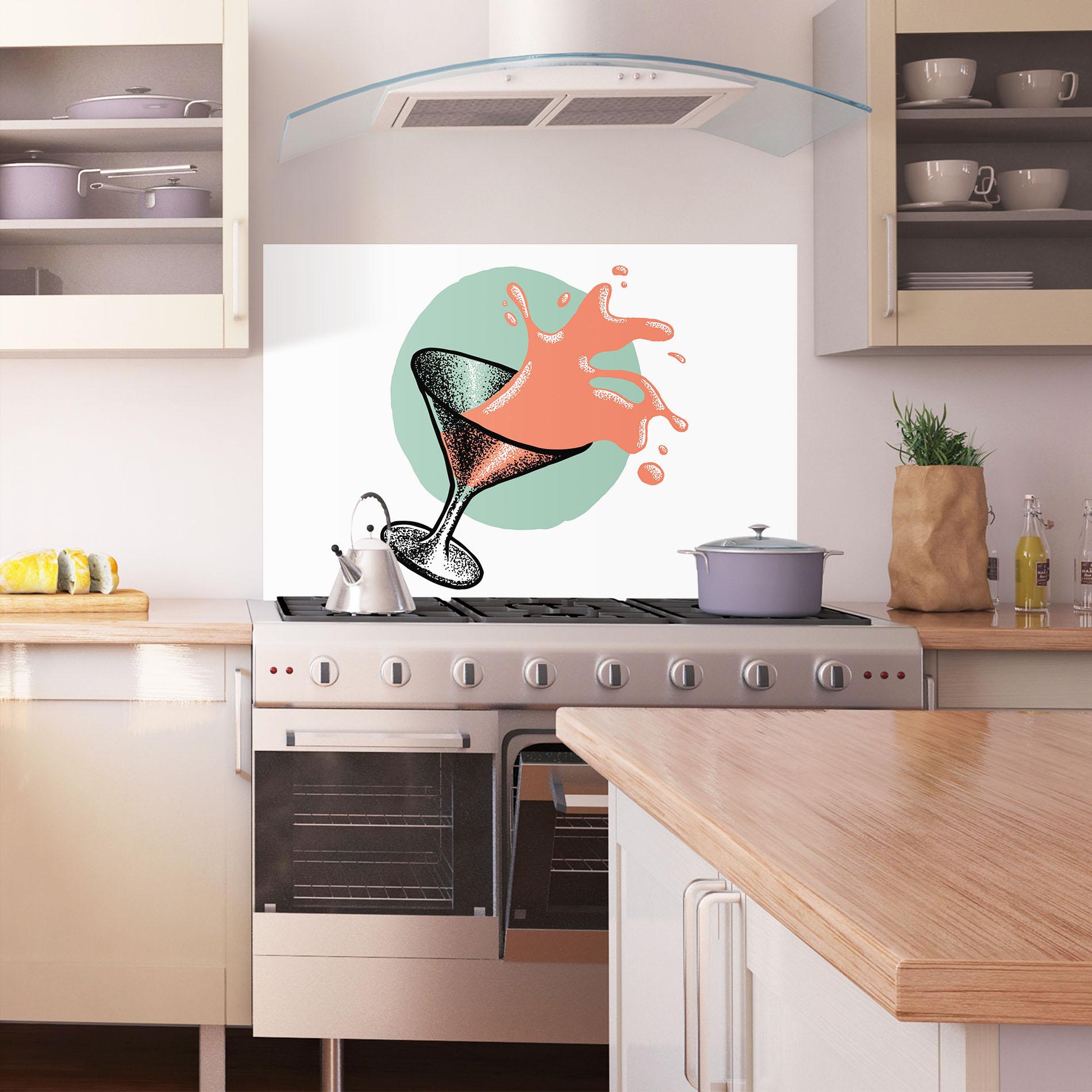 Konyhai üveg hátfal Light Orange Drink mockup 1