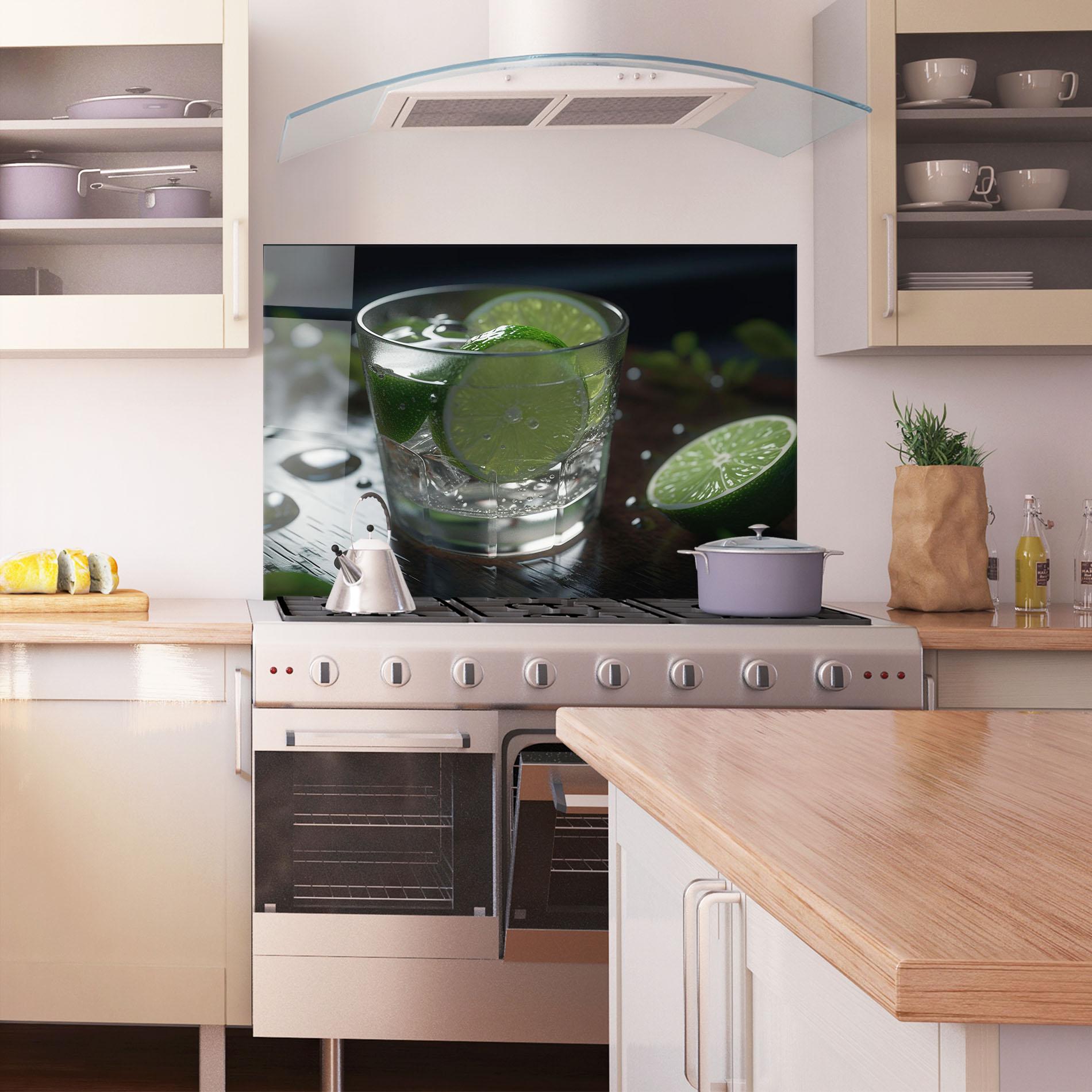 Konyhai üveg hátfal Mojito Cocktail mockup 1