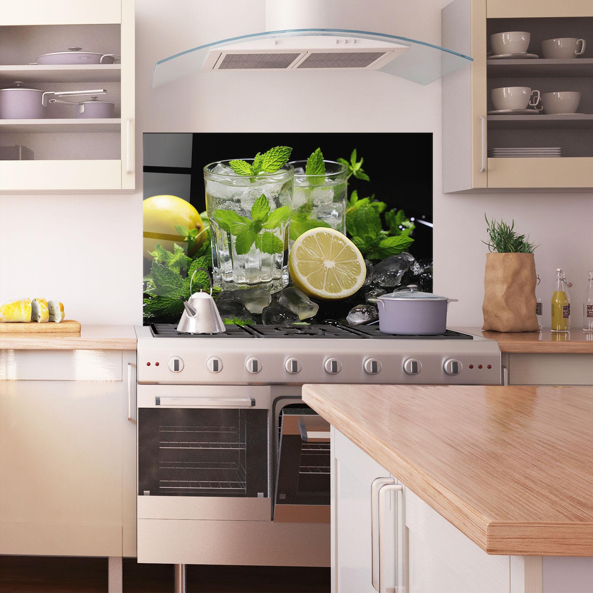 Konyhai üveg hátfal Refreshing Lemonade mockup 1