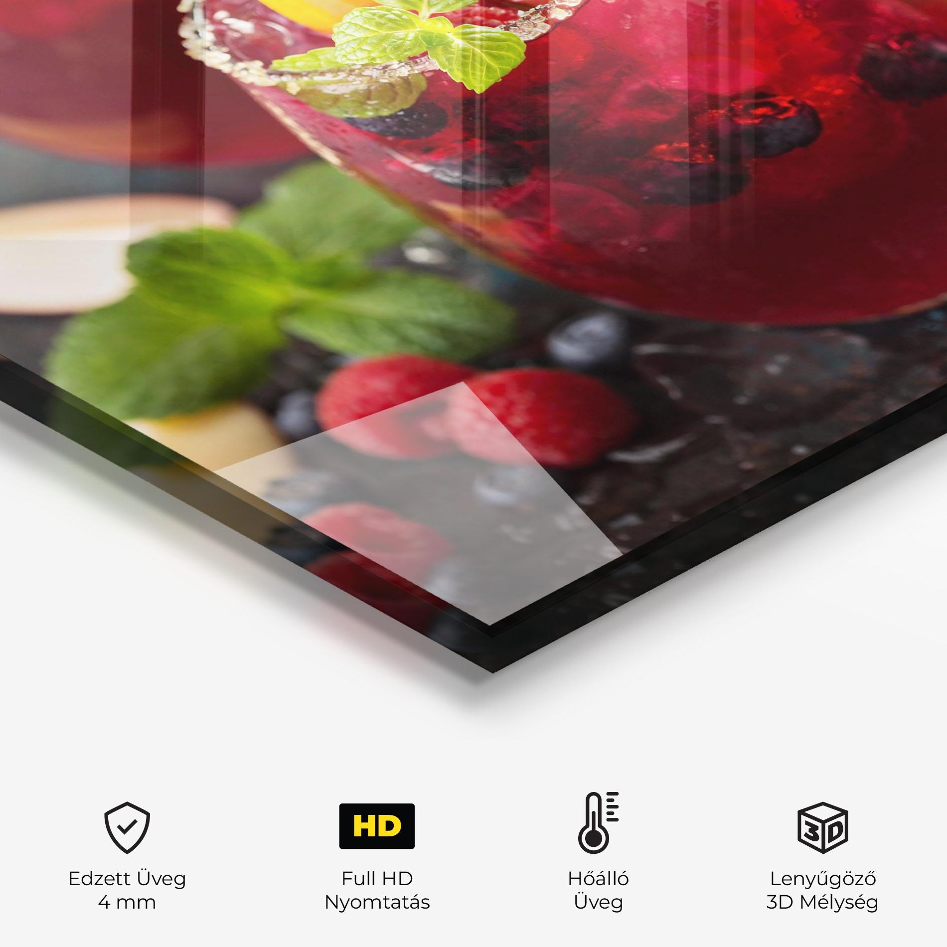 Konyhai üveg hátfal Berry Drink mockup 2