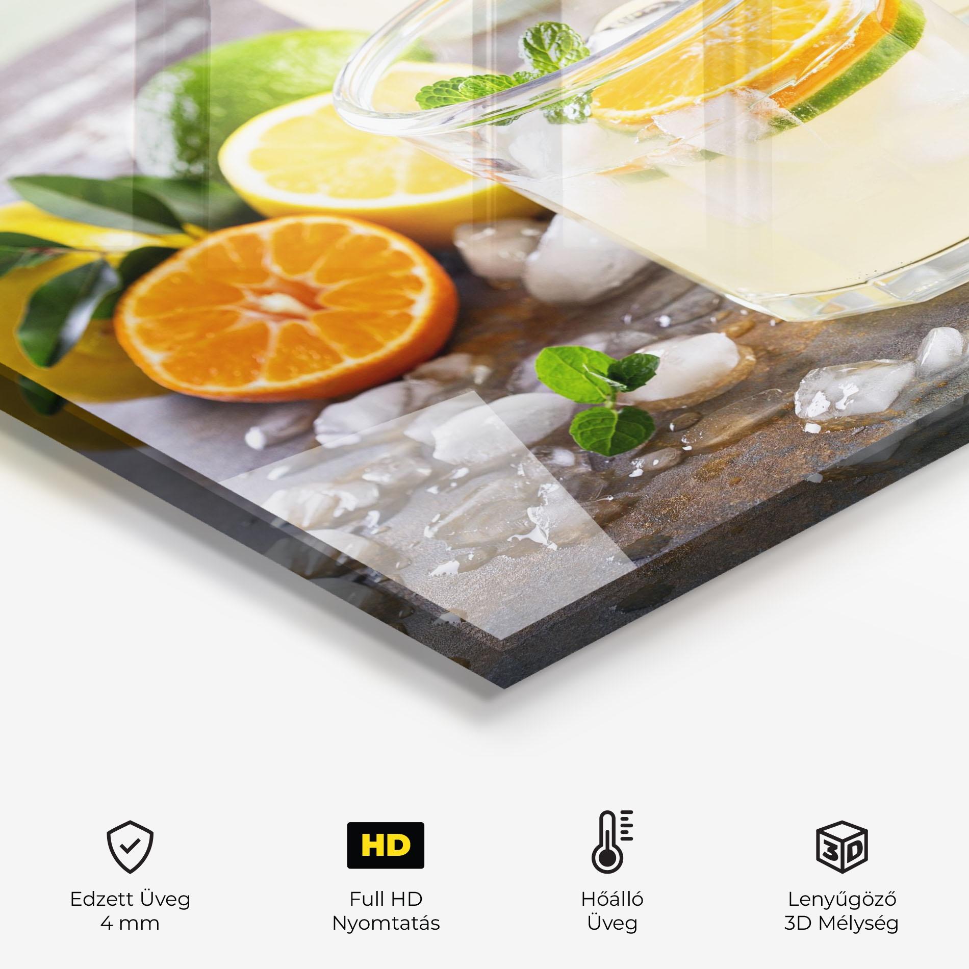 Konyhai üveg hátfal Citrus Fruit Lemonade mockup 2