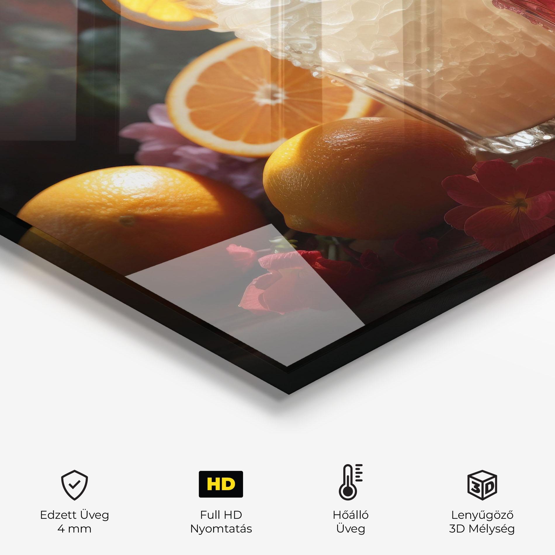 Konyhai üveg hátfal Citrus Smoothie Drink mockup 2