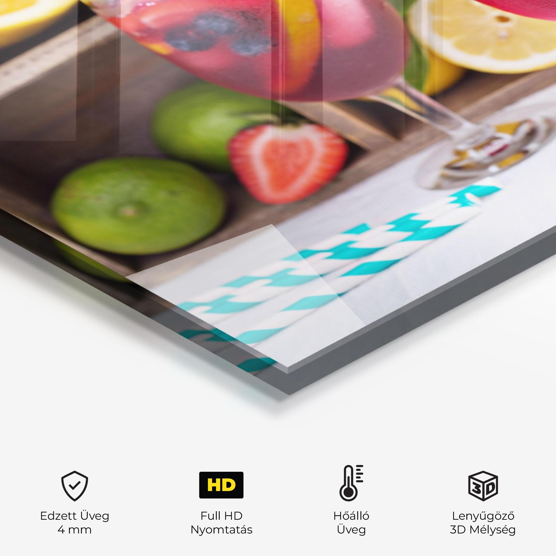 Konyhai üveg hátfal Colorful Summer Drink mockup 2