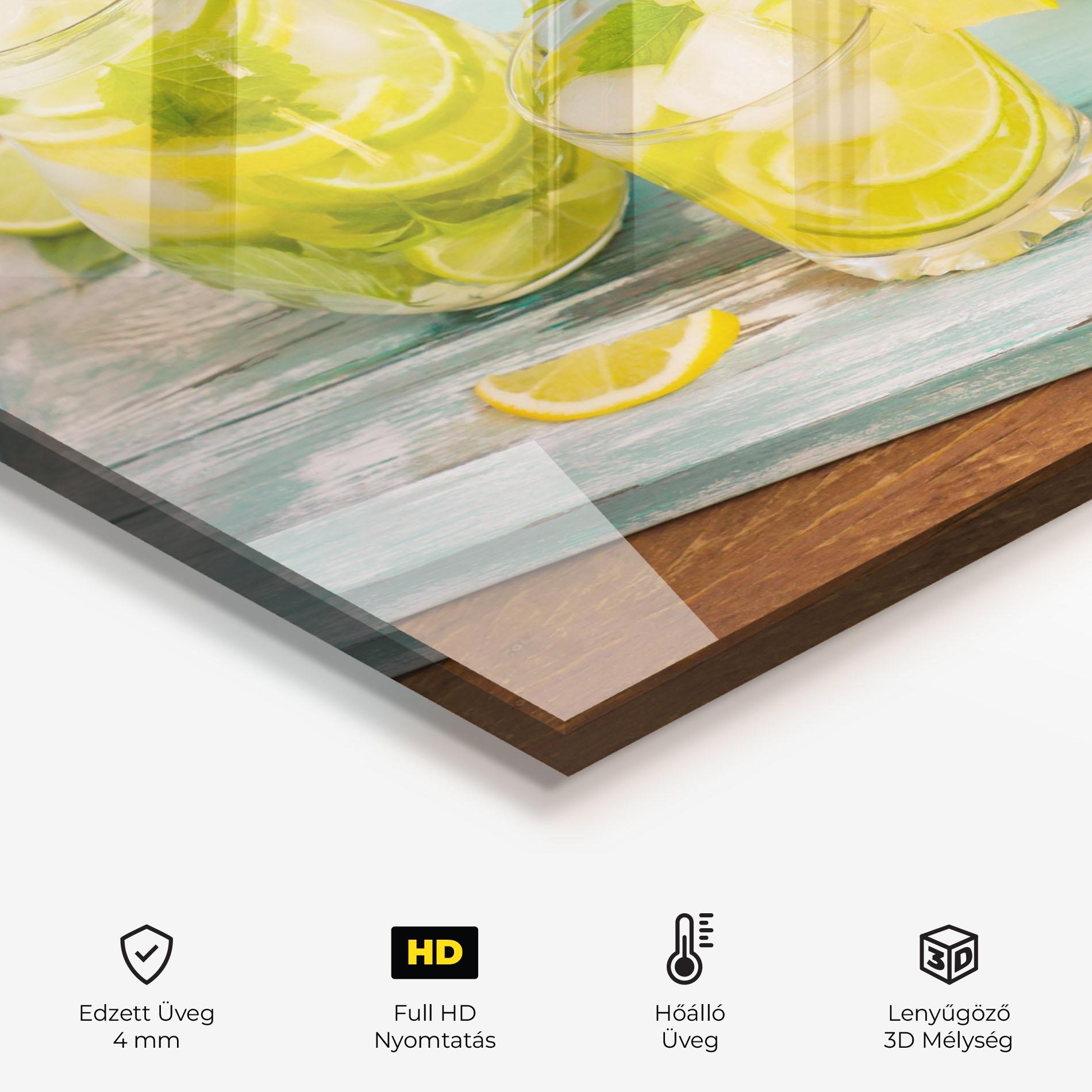 Konyhai üveg hátfal Fresh Cold Lemonade mockup 2