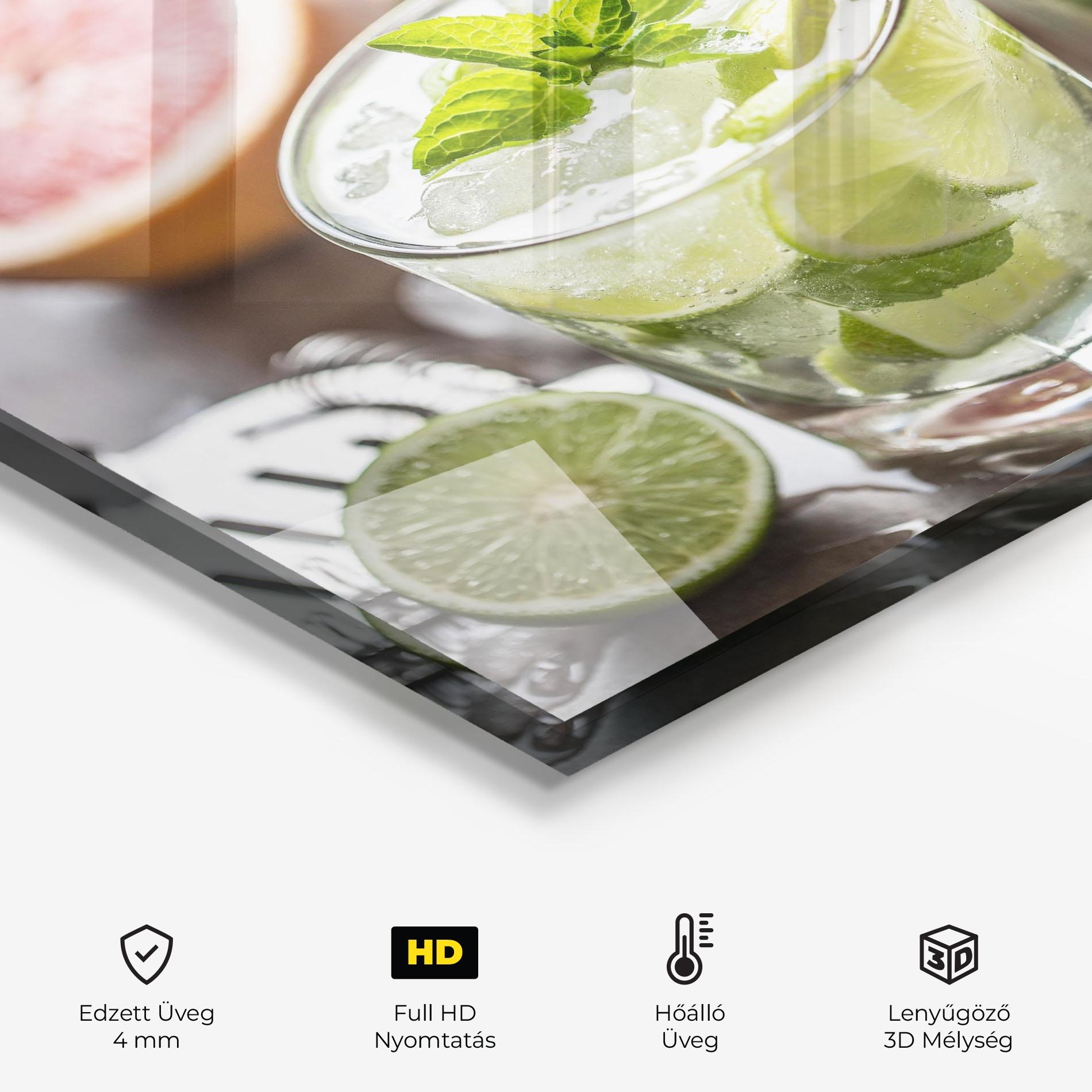 Konyhai üveg hátfal Gin Tonic Drink mockup 2