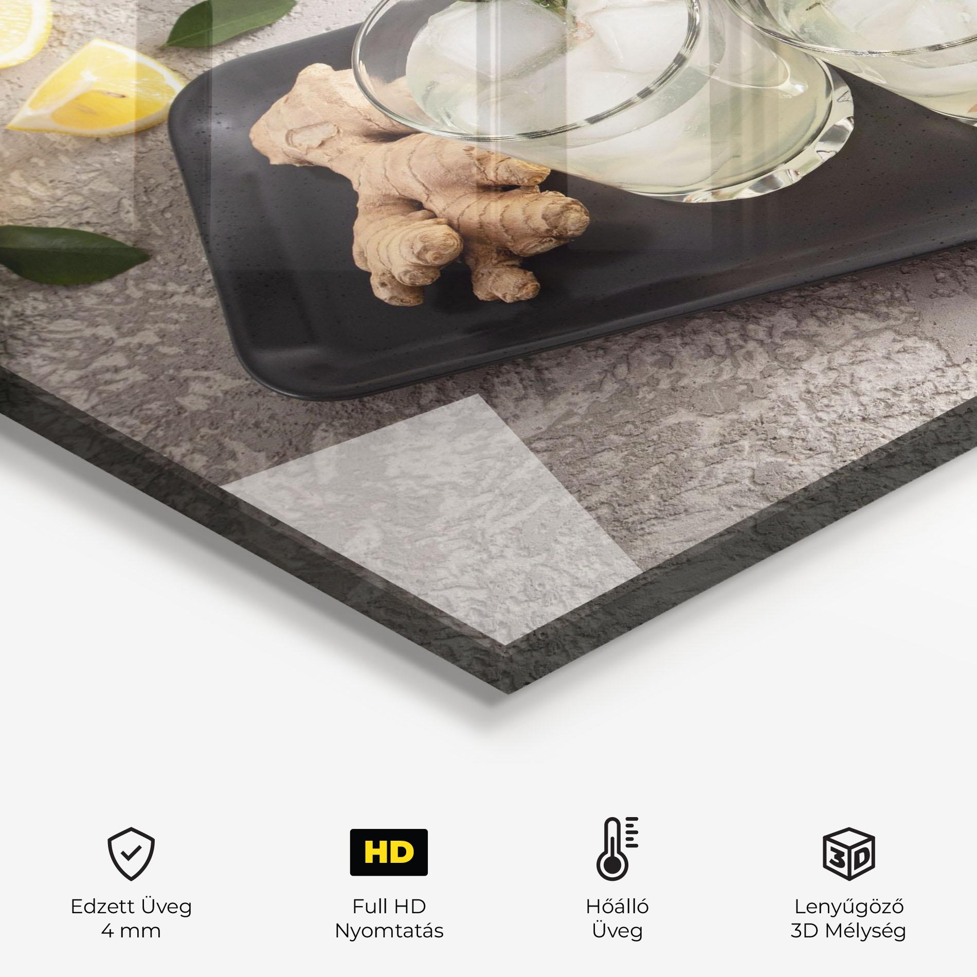 Konyhai üveg hátfal Ginger Lemonade Drink mockup 2