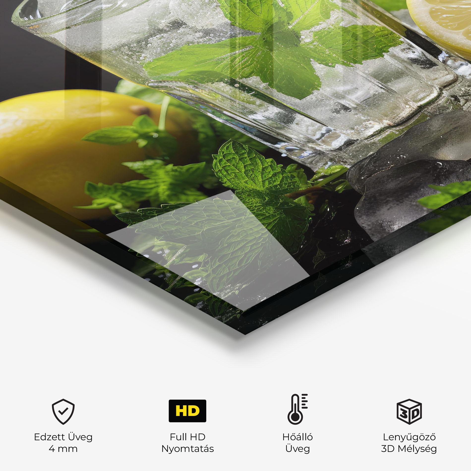 Konyhai üveg hátfal Refreshing Lemonade mockup 2