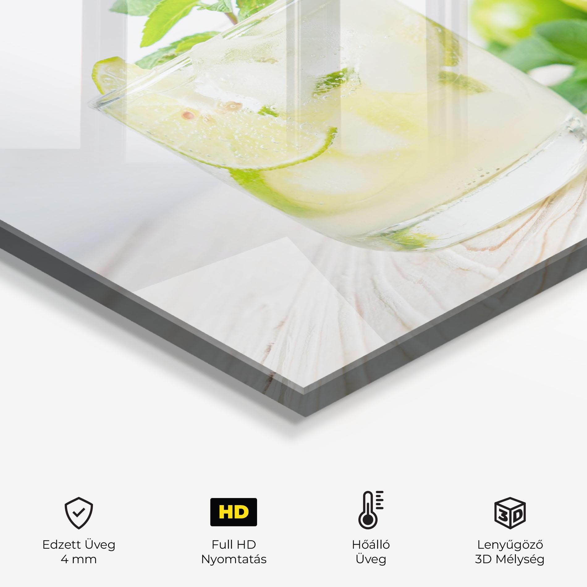 Konyhai üveg hátfal Soda Mint Drink mockup 2