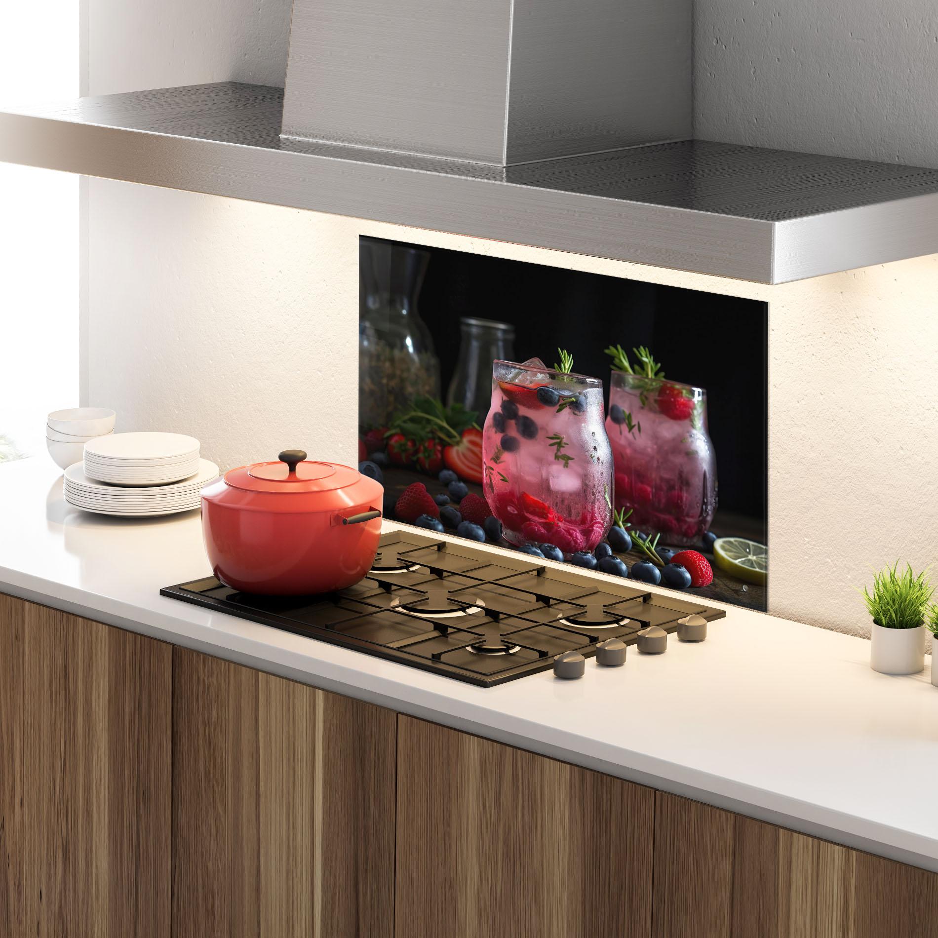 Konyhai üveg hátfal Berry Ice Drink mockup 4