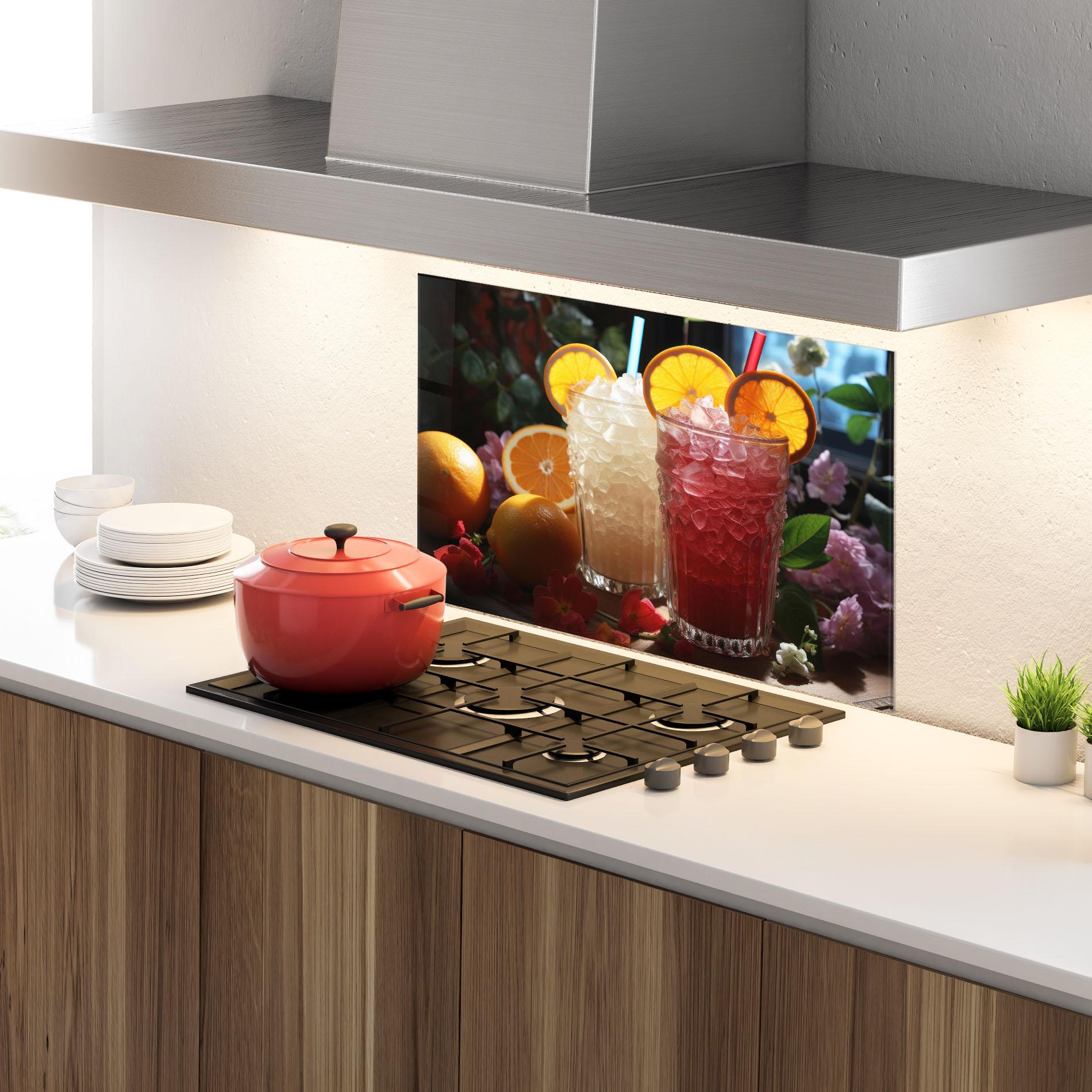 Konyhai üveg hátfal Citrus Smoothie Drink mockup 4