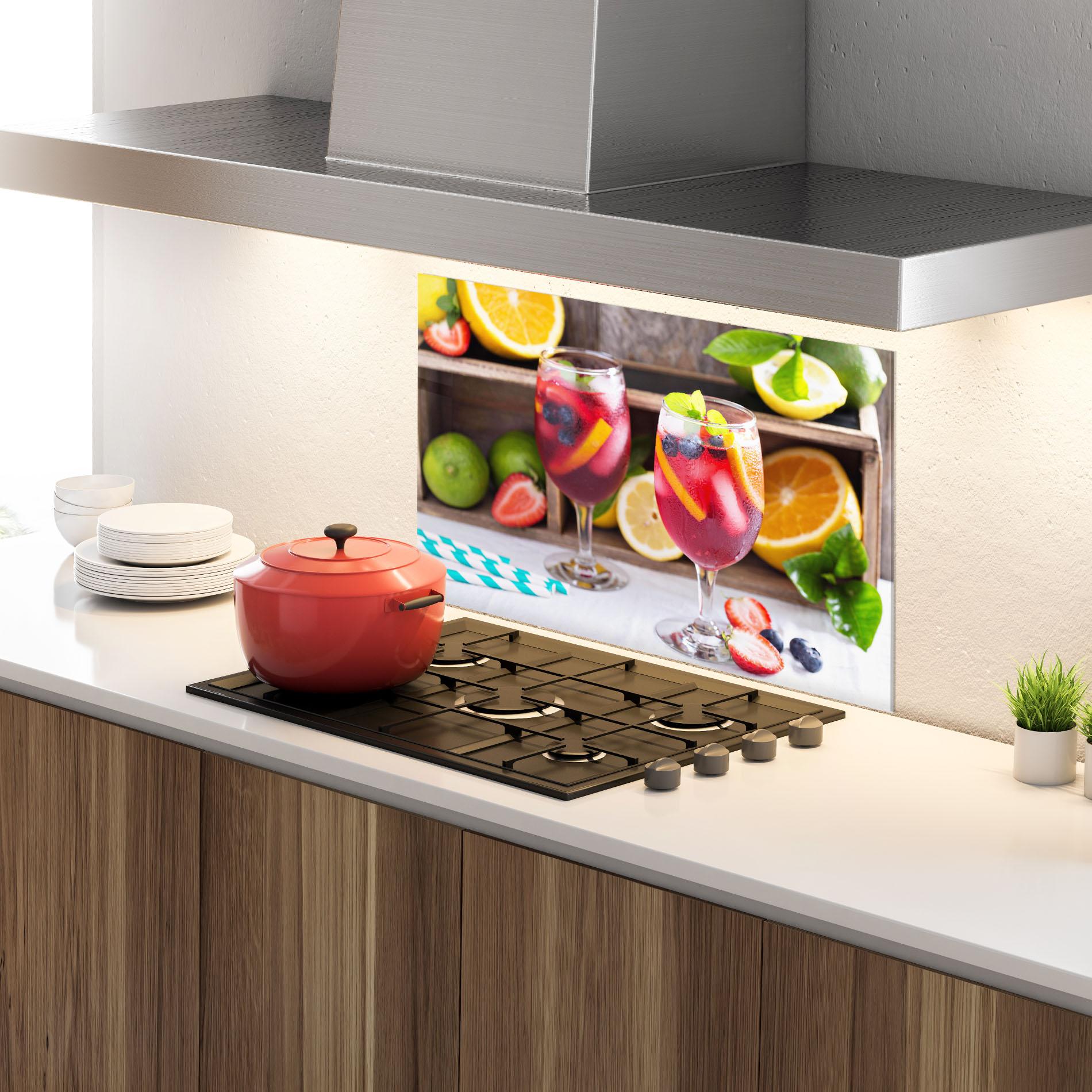 Konyhai üveg hátfal Colorful Summer Drink mockup 4