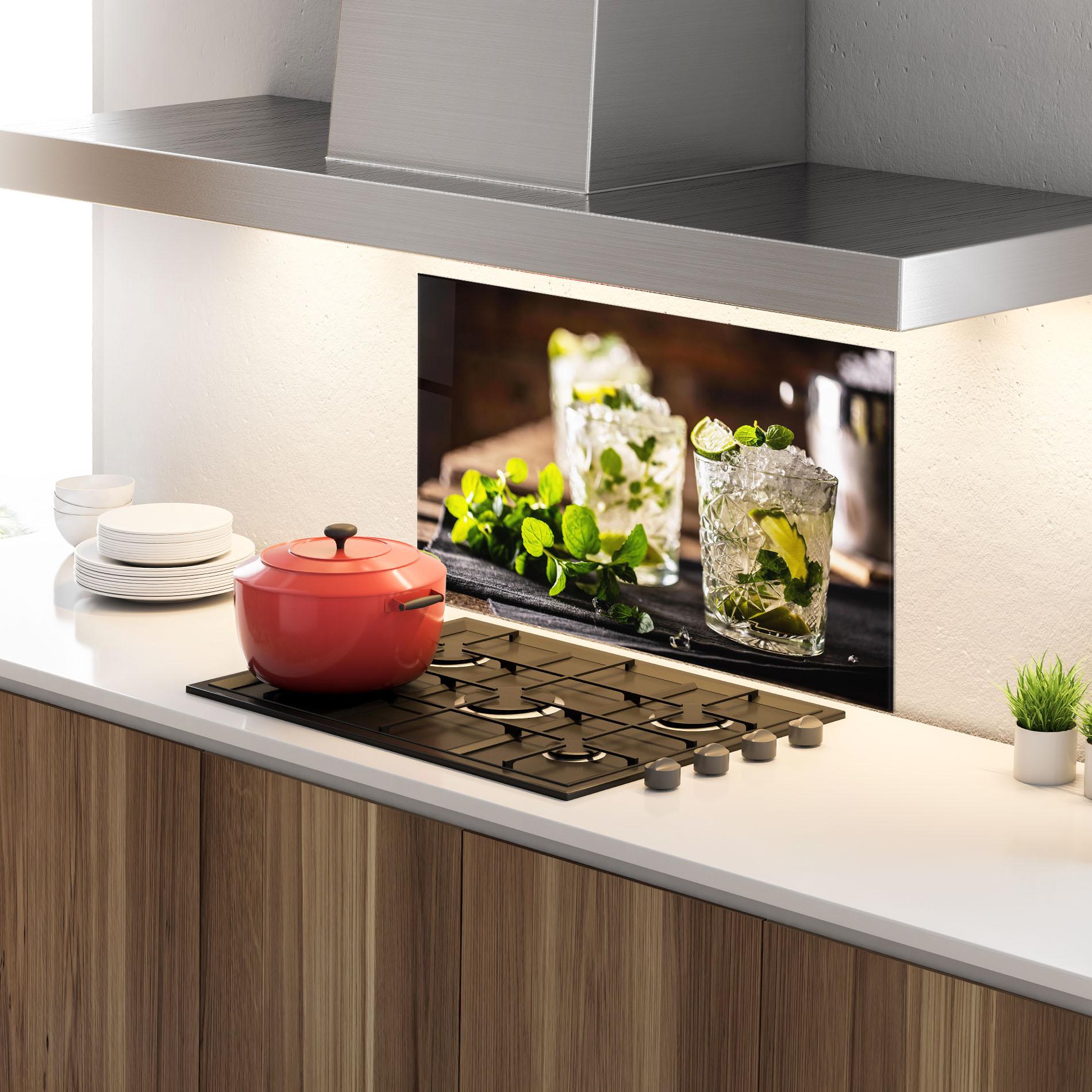 Konyhai üveg hátfal Fresh Mint Lime mockup 4