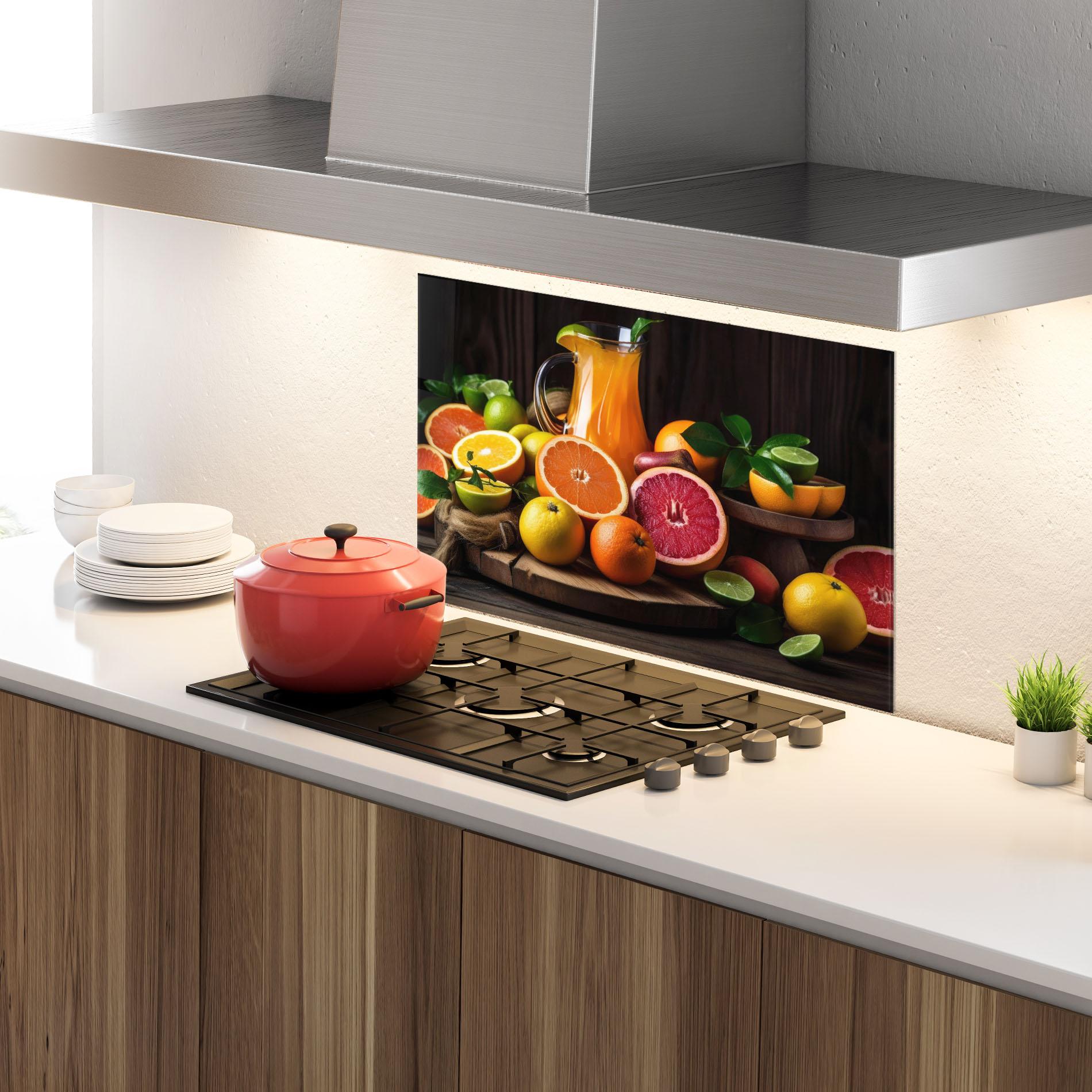 Konyhai üveg hátfal Glass Of Orange Juice mockup 4