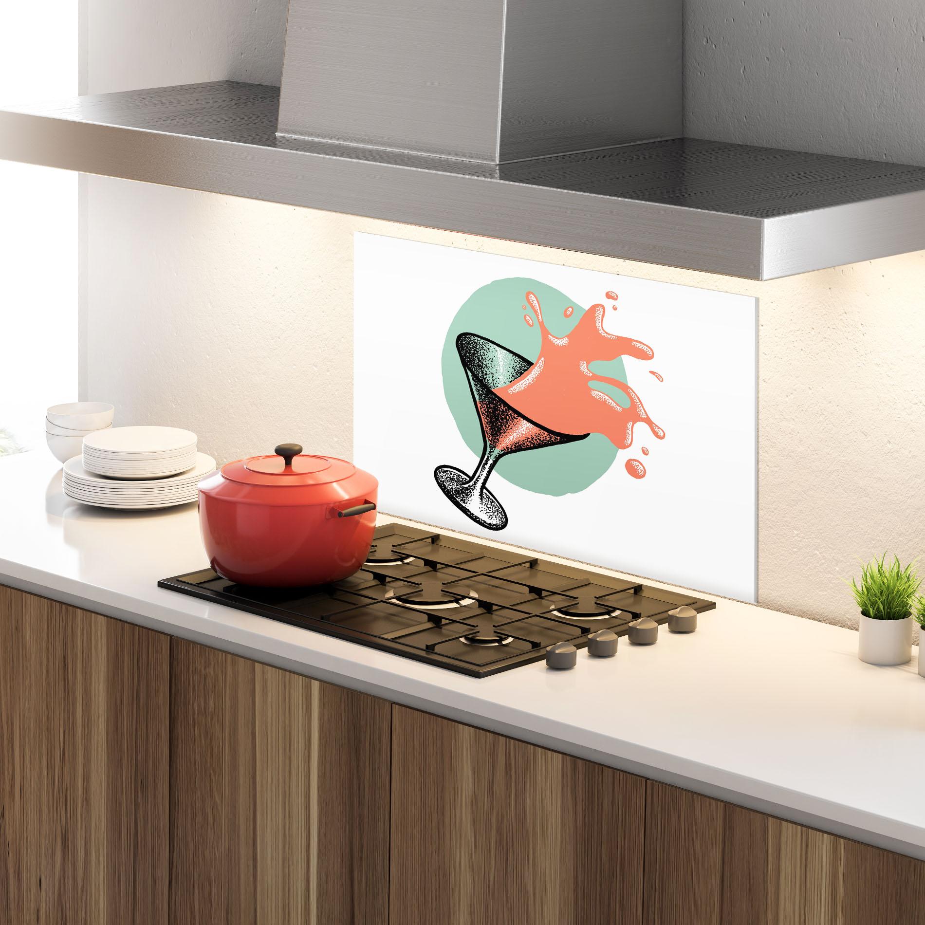 Konyhai üveg hátfal Light Orange Drink mockup 4