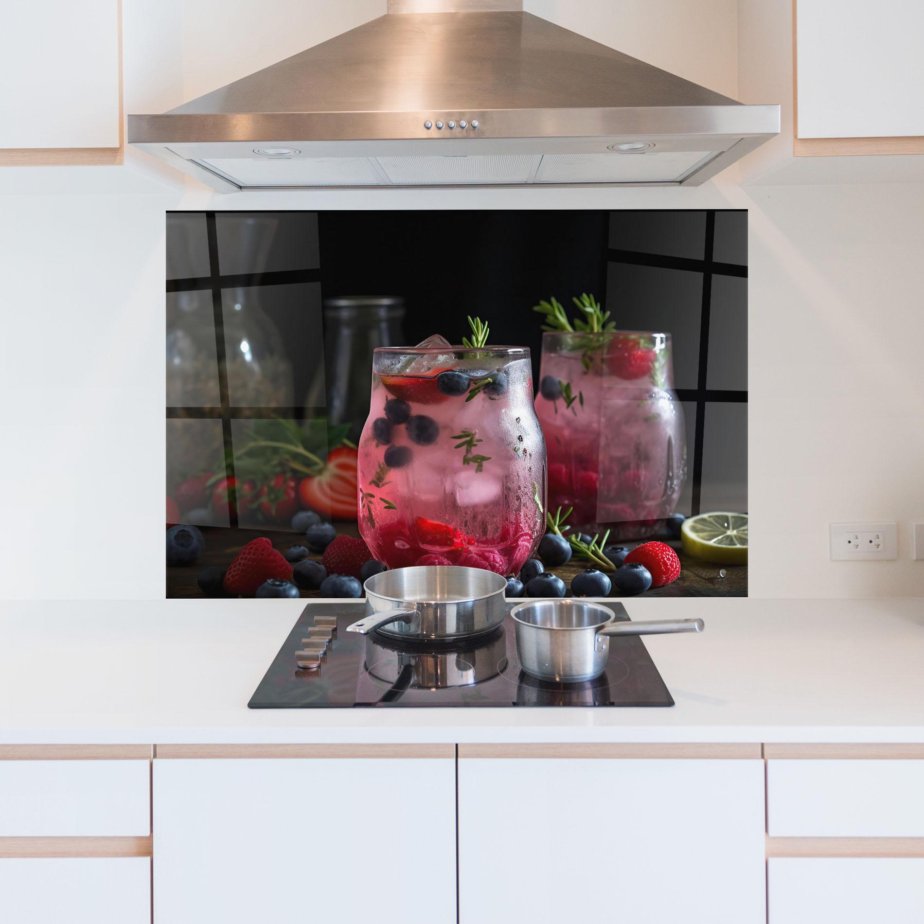 Konyhai üveg hátfal Berry Ice Drink mockup 5