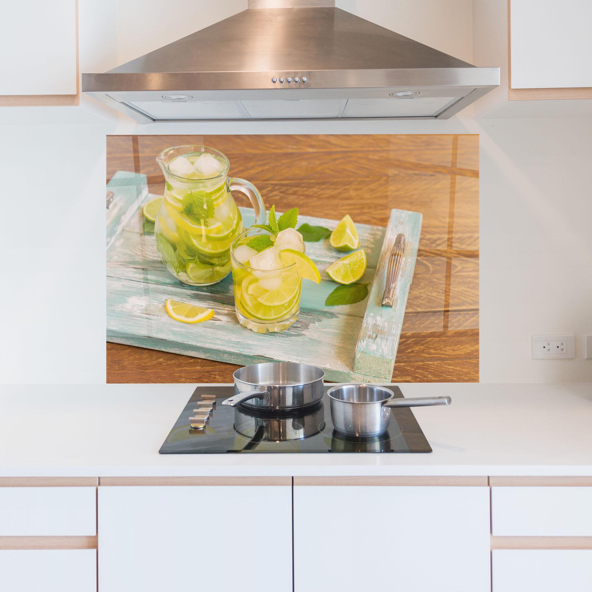 Konyhai üveg hátfal Fresh Cold Lemonade mockup 5