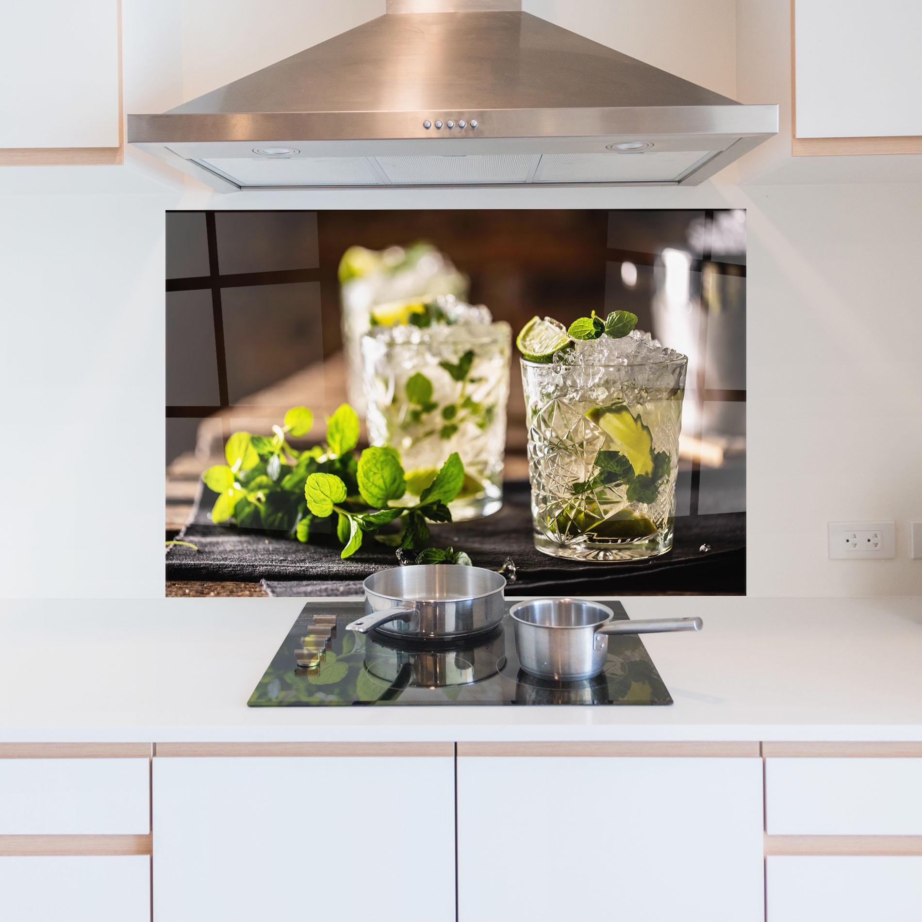 Konyhai üveg hátfal Fresh Mint Lime mockup 5