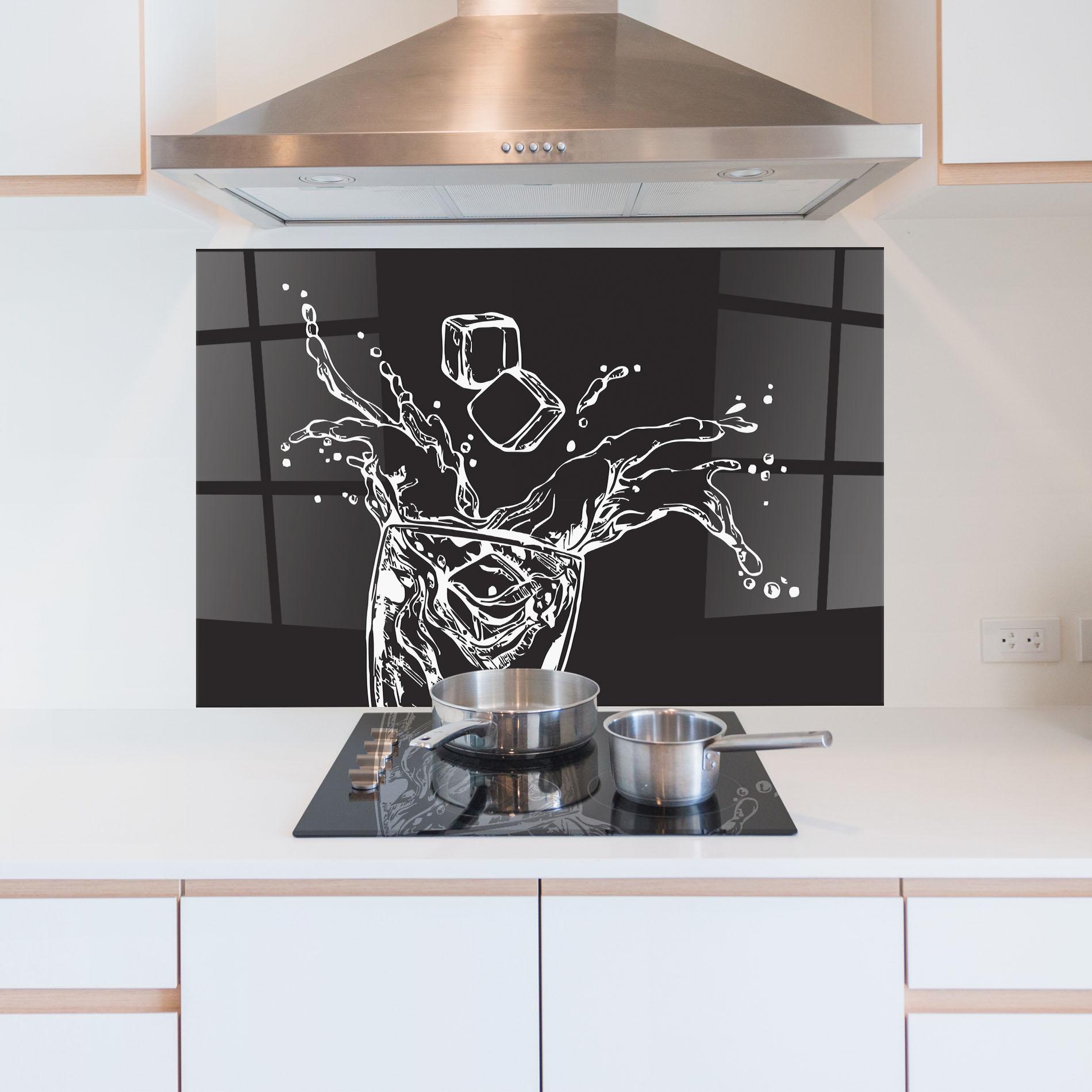 Konyhai üveg hátfal Ice Splash Drink mockup 5