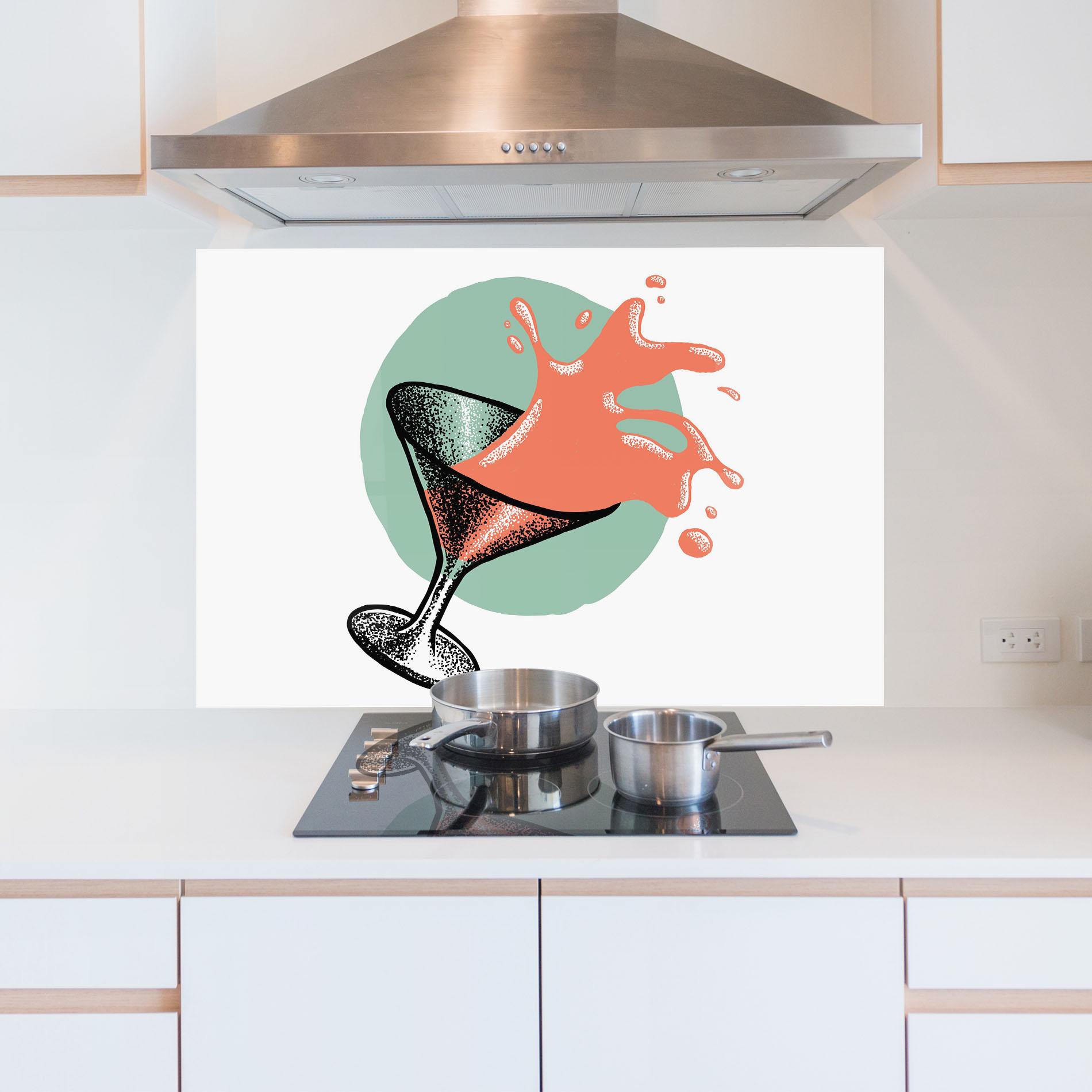 Konyhai üveg hátfal Light Orange Drink mockup 5