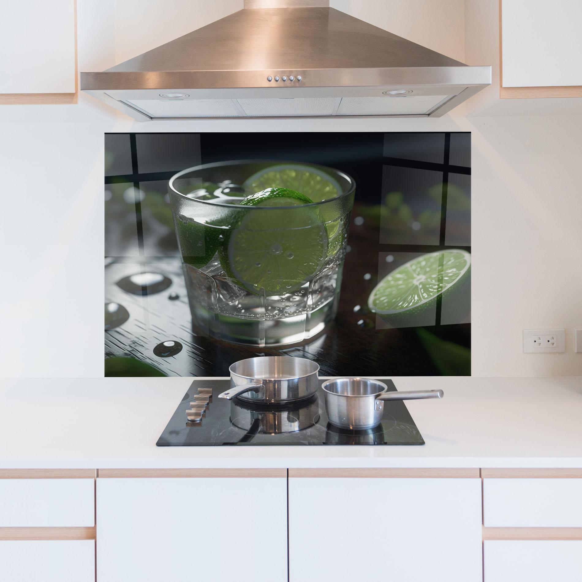 Konyhai üveg hátfal Mojito Cocktail mockup 5
