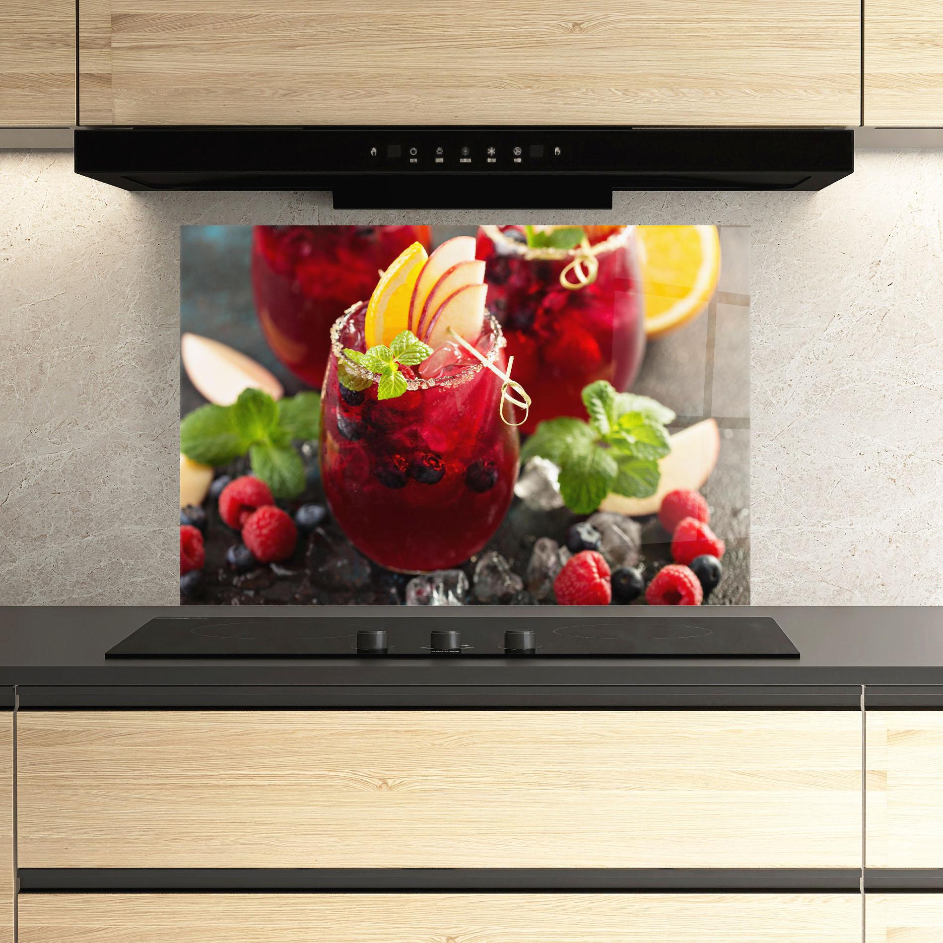 Konyhai üveg hátfal Berry Drink mockup 3