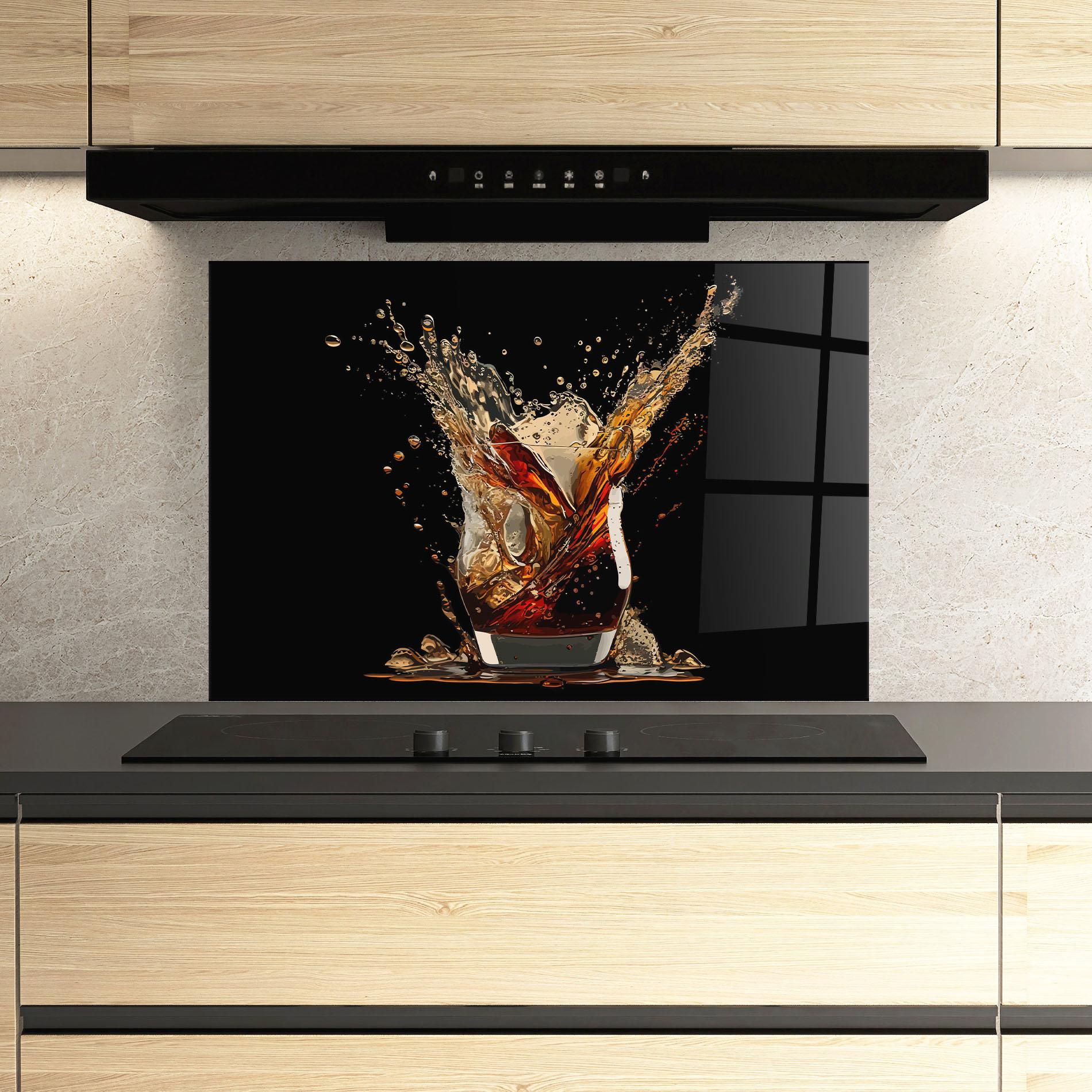 Konyhai üveg hátfal Cola Splash mockup 3