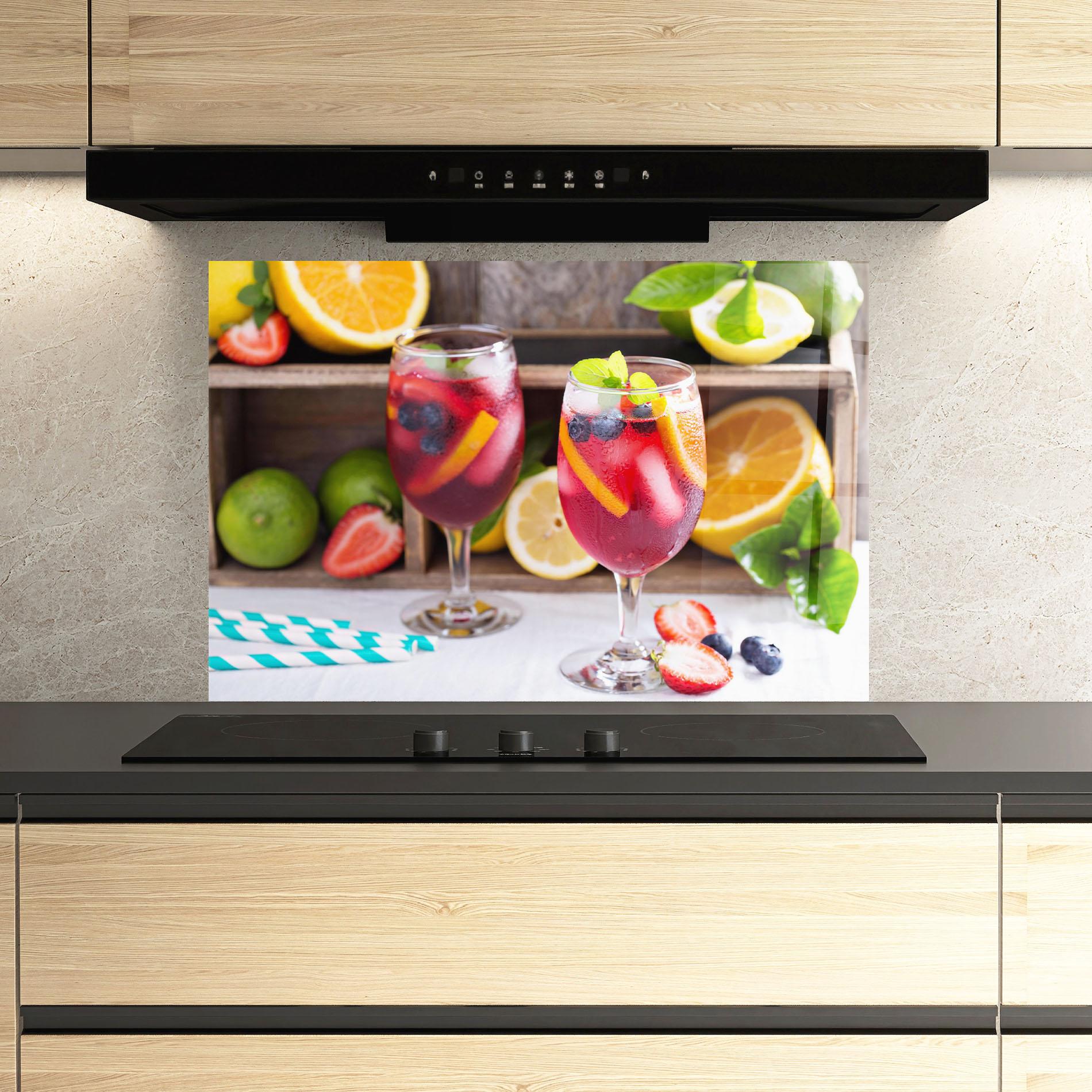 Konyhai üveg hátfal Colorful Summer Drink mockup 3