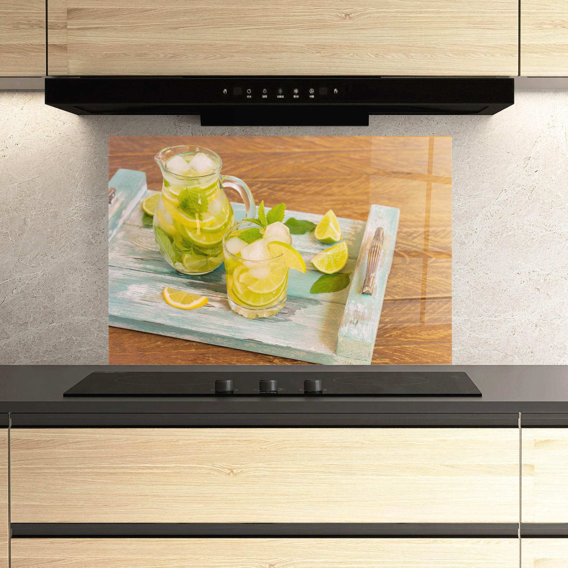 Konyhai üveg hátfal Fresh Cold Lemonade mockup 3