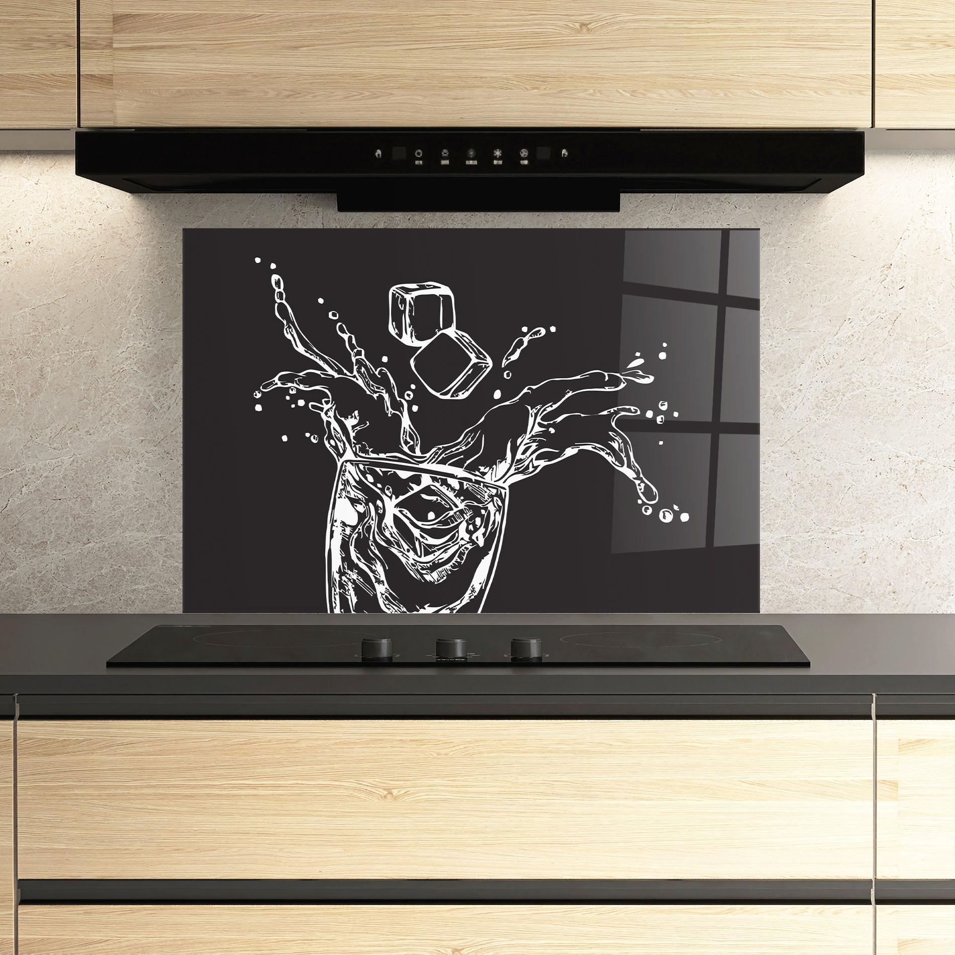 Konyhai üveg hátfal Ice Splash Drink mockup 3