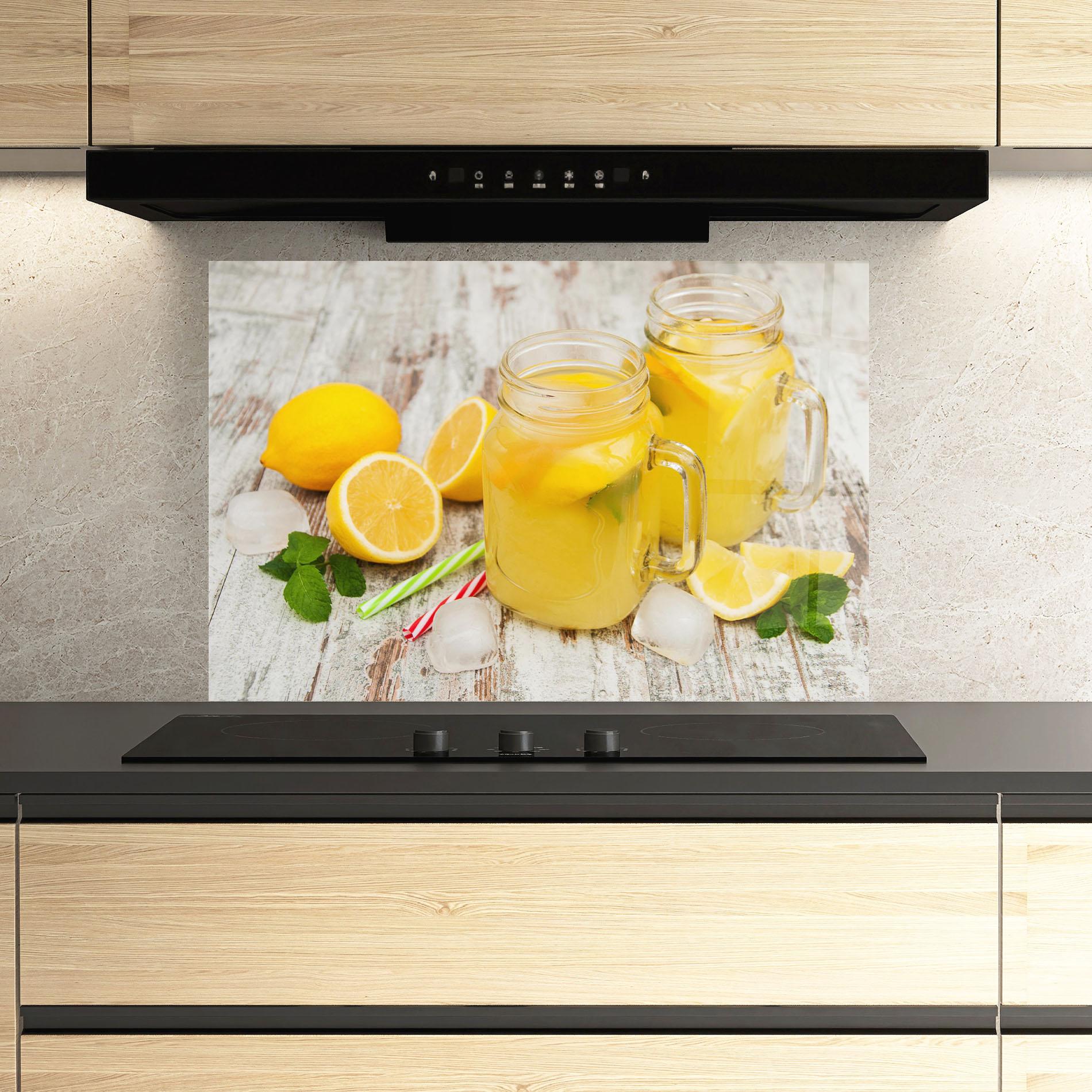 Konyhai üveg hátfal Jars With Lemonade mockup 3