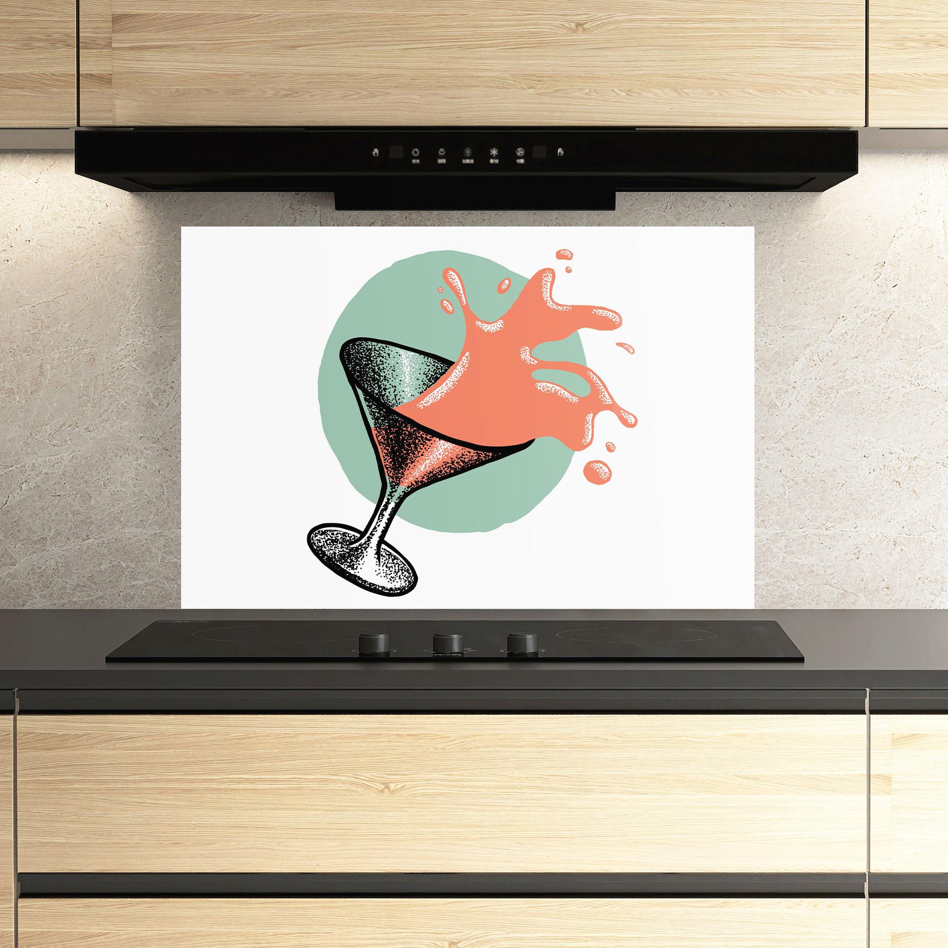 Konyhai üveg hátfal Light Orange Drink mockup 3