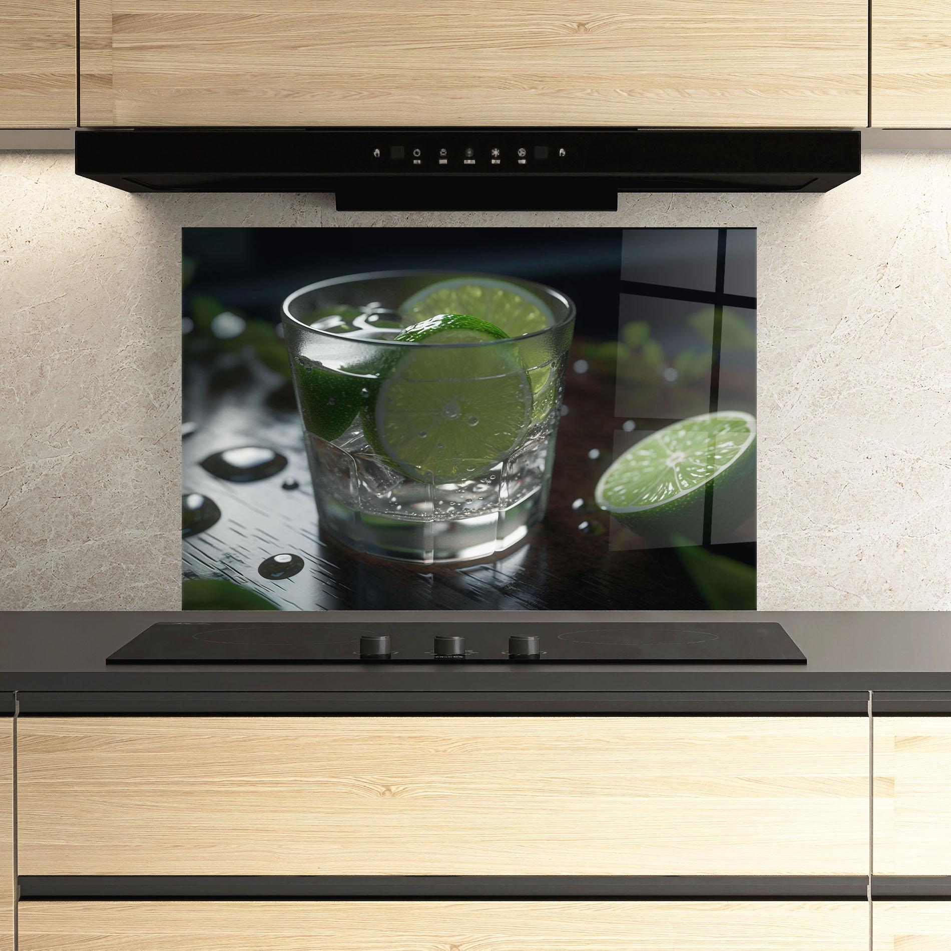 Konyhai üveg hátfal Mojito Cocktail mockup 3