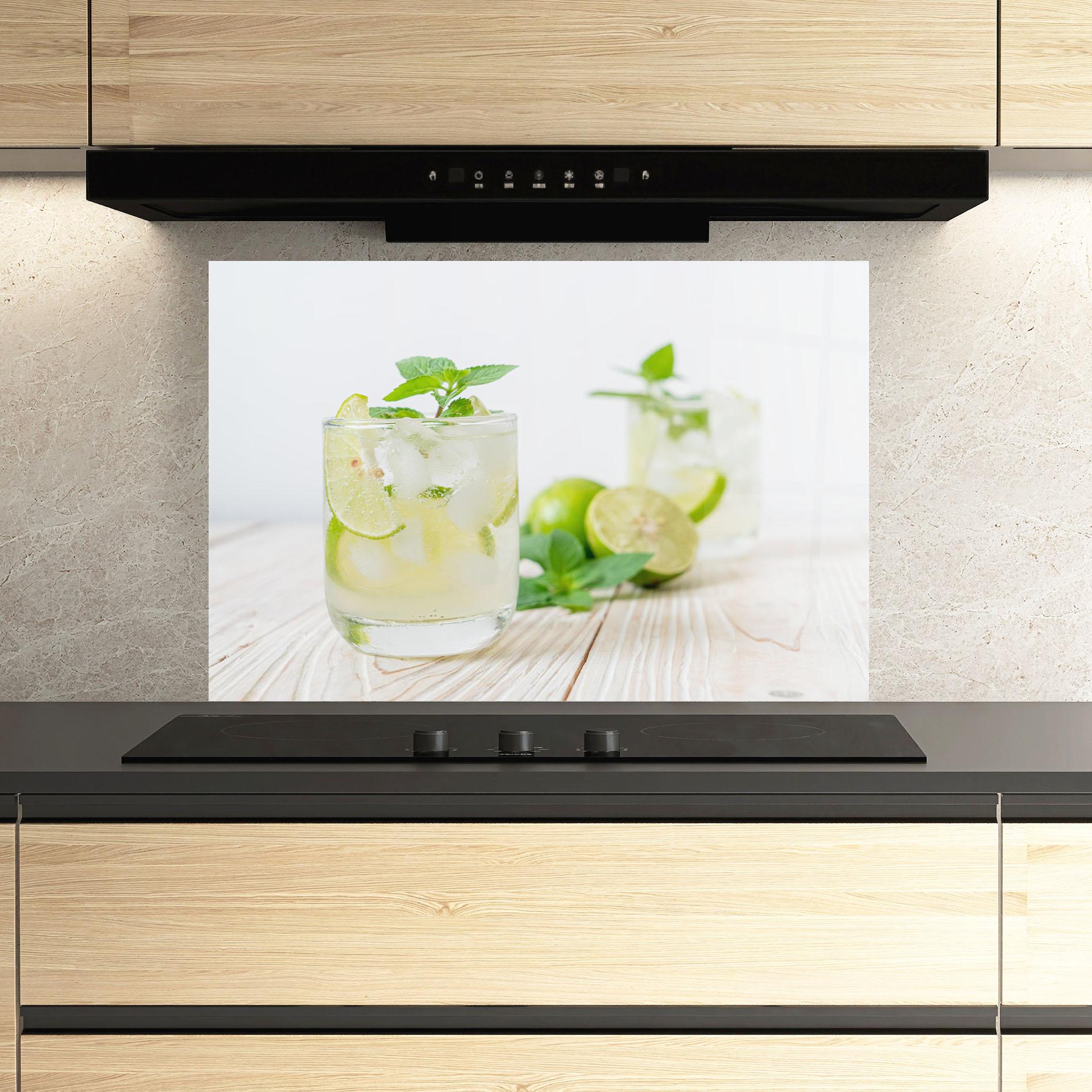 Konyhai üveg hátfal Soda Mint Drink mockup 3