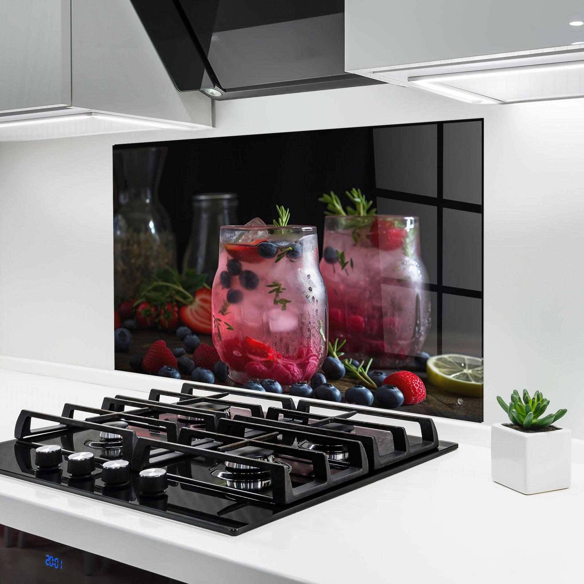 Konyhai üveg hátfal Berry Ice Drink mockup 6