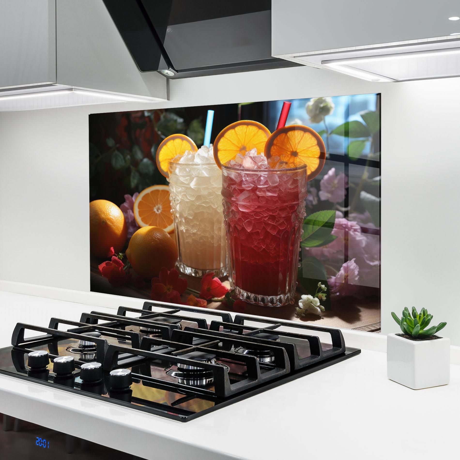 Konyhai üveg hátfal Citrus Smoothie Drink mockup 6
