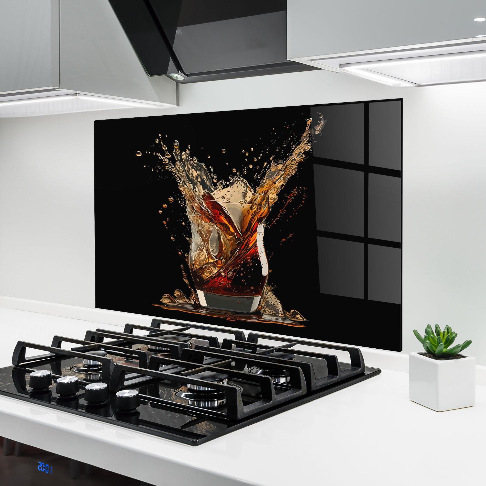 Konyhai üveg hátfal Cola Splash mockup 6