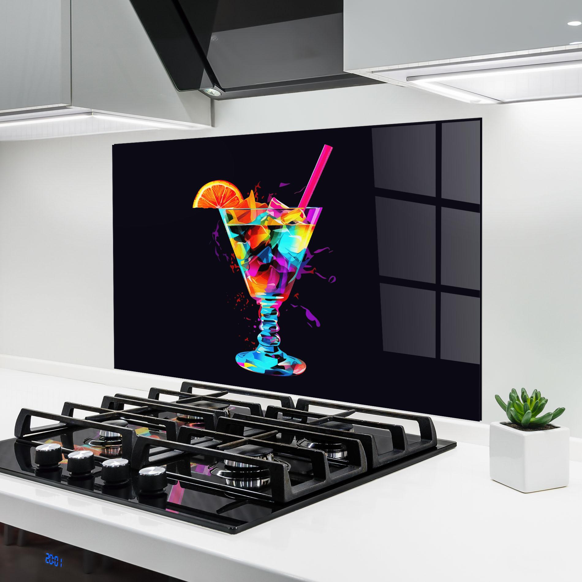 Konyhai üveg hátfal Colorful Cocktail mockup 6